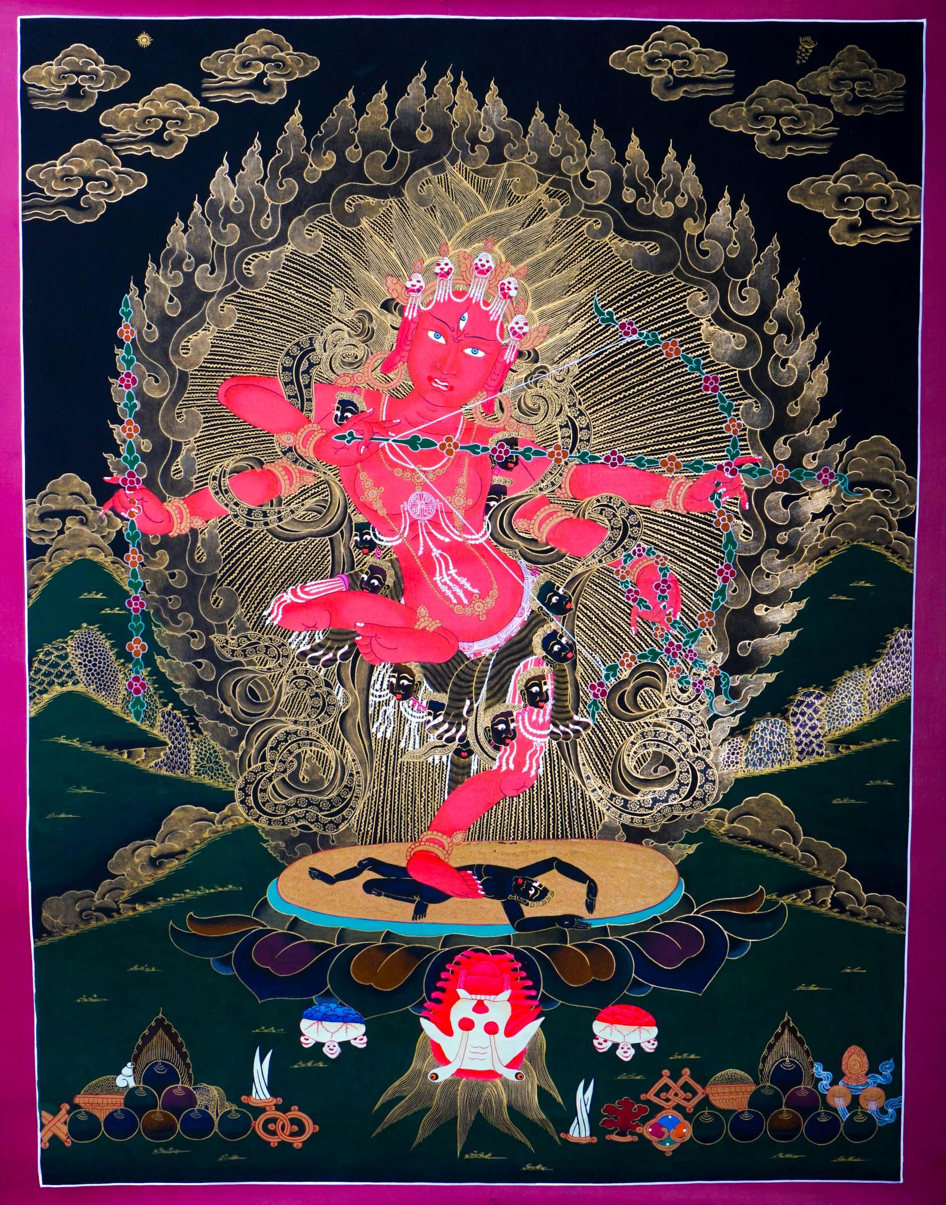 Kurkulla Thangka art femaile protector deity of love and enchantment