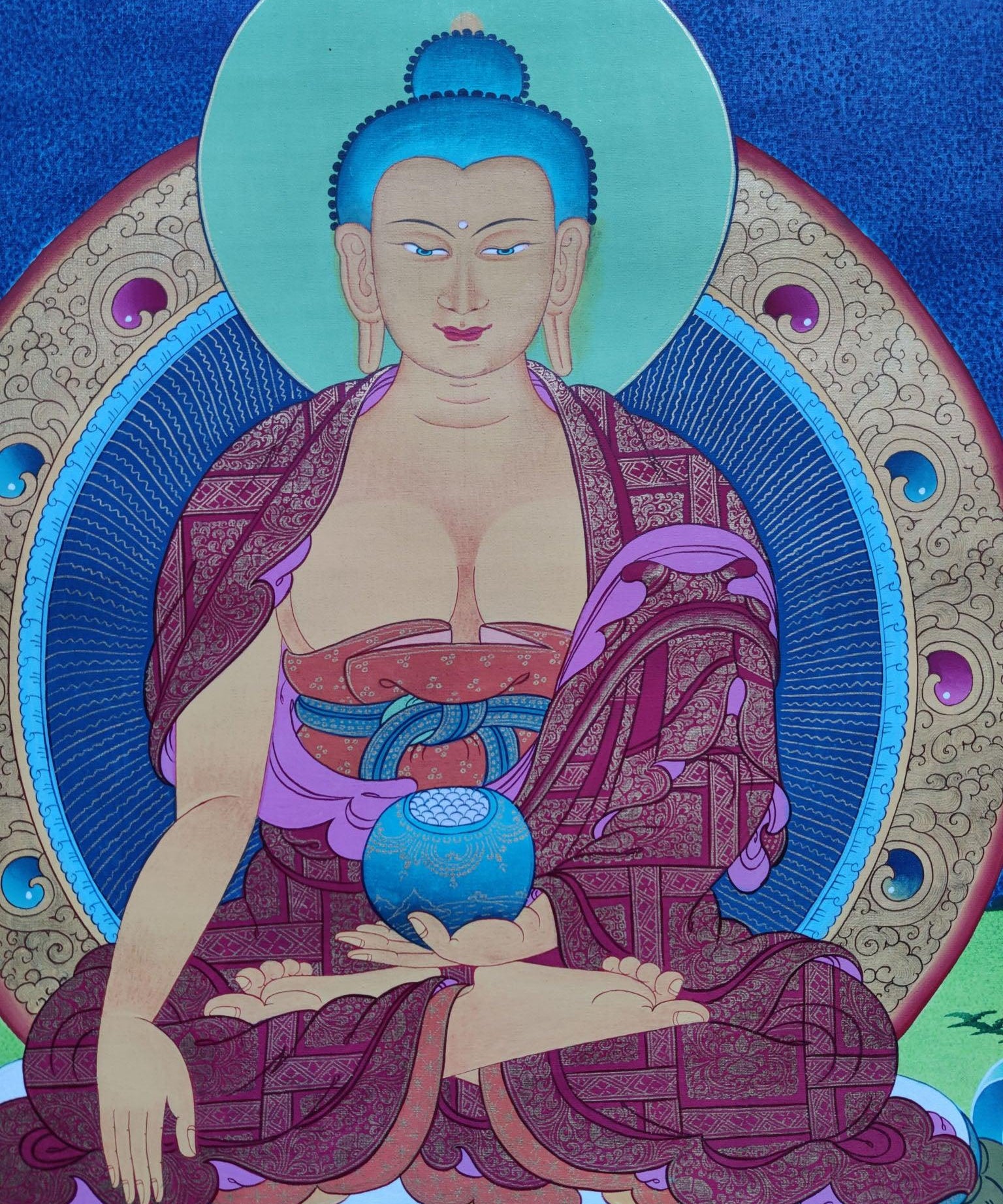 Buddha Thanka Painting on cotton canvas. A master Piece Tibetan Thangka art. Best Quality. Best Price