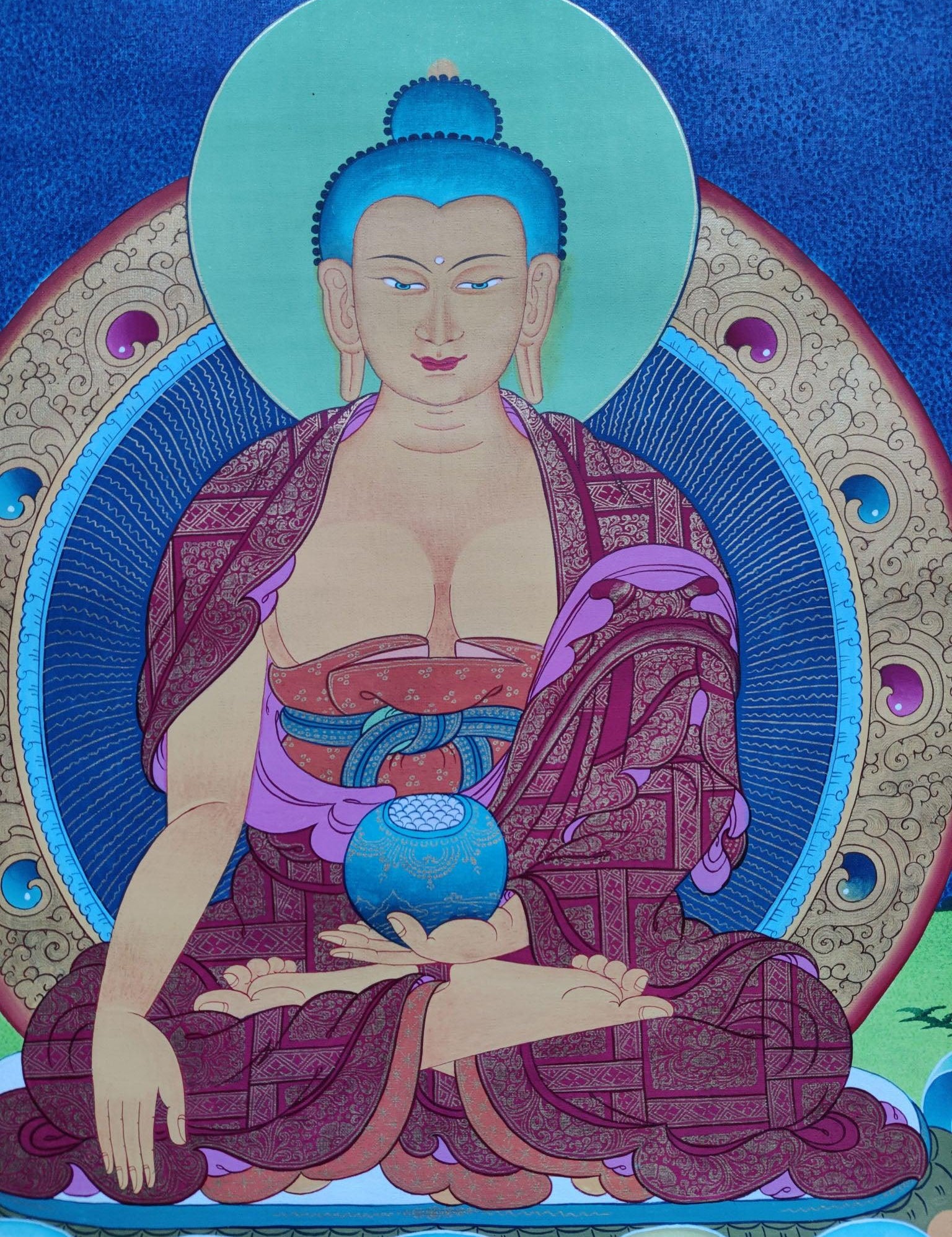 Buddha Thanka Painting on cotton canvas. A master Piece Tibetan Thangka art. Best Quality. Best Price