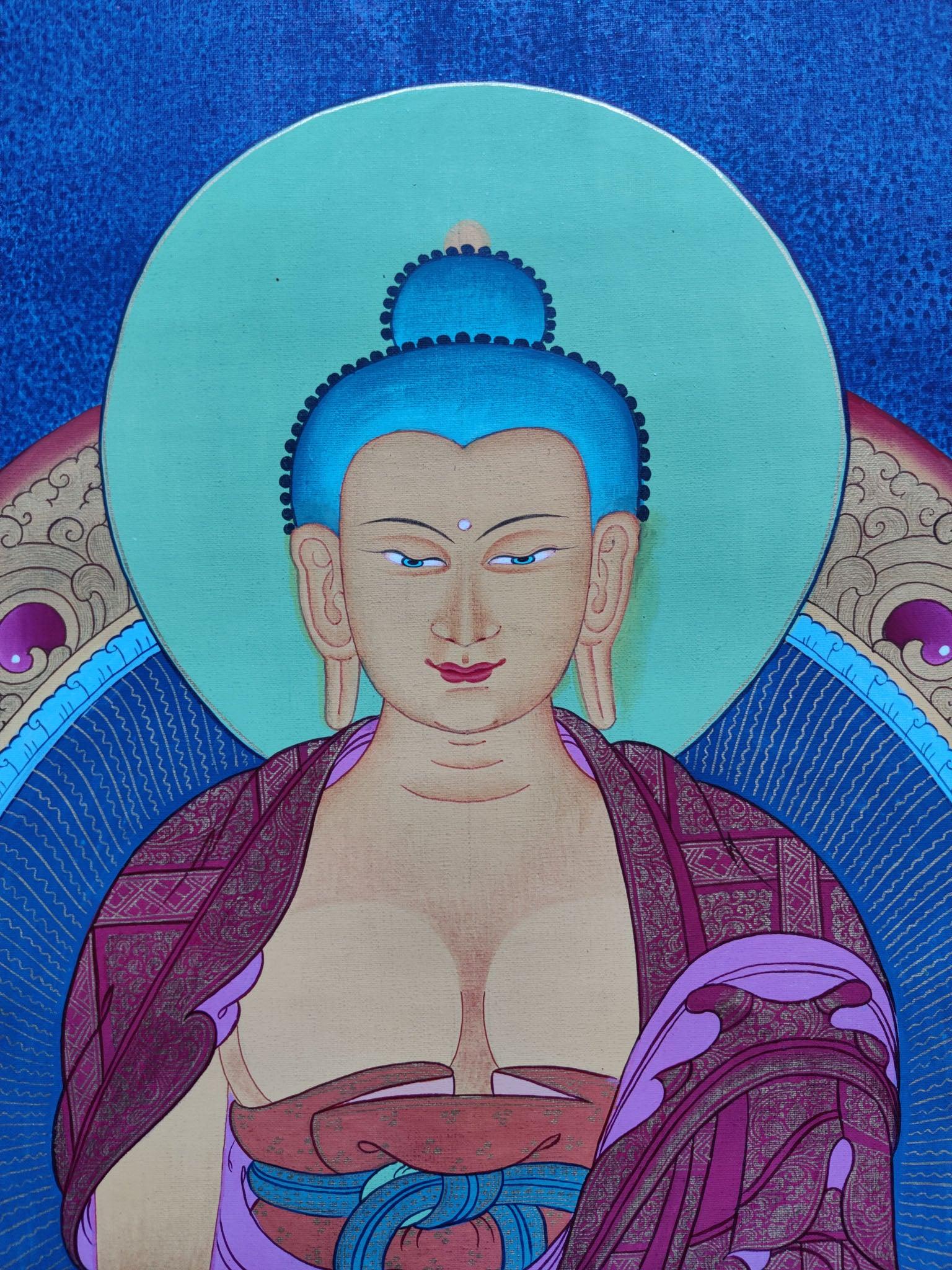 Buddha Thanka Painting on cotton canvas. A master Piece Tibetan Thangka art. Best Quality. Best Price