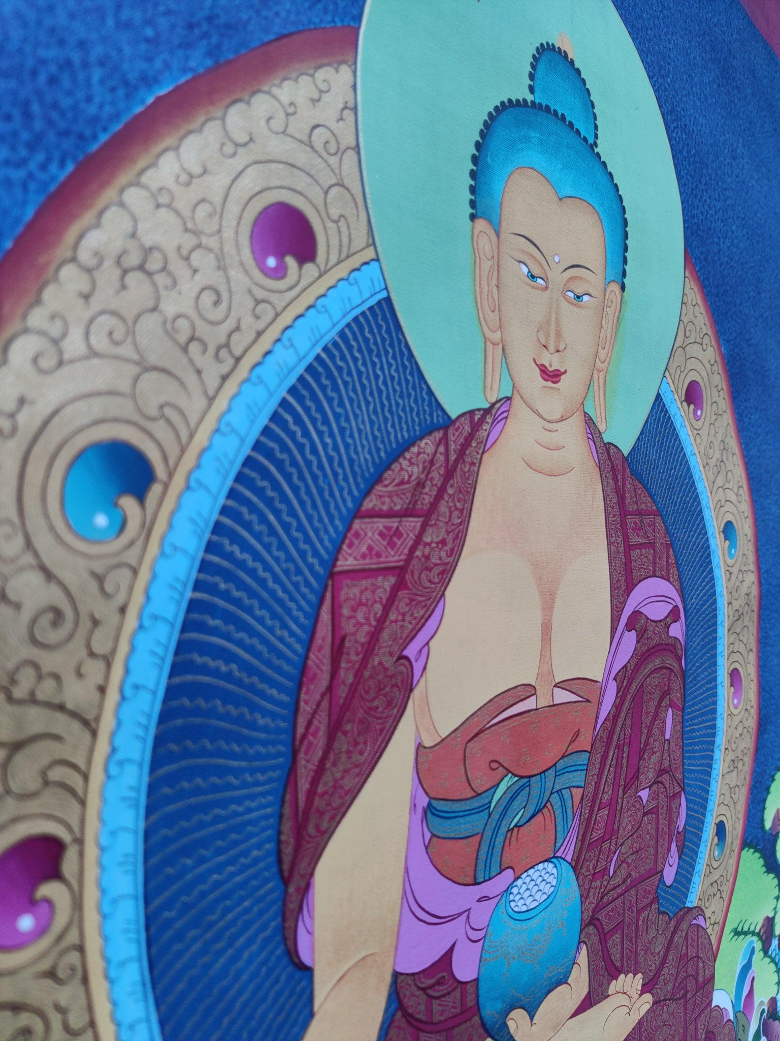 Buddha Thanka Painting on cotton canvas. A master Piece Tibetan Thangka art. Best Quality. Best Price