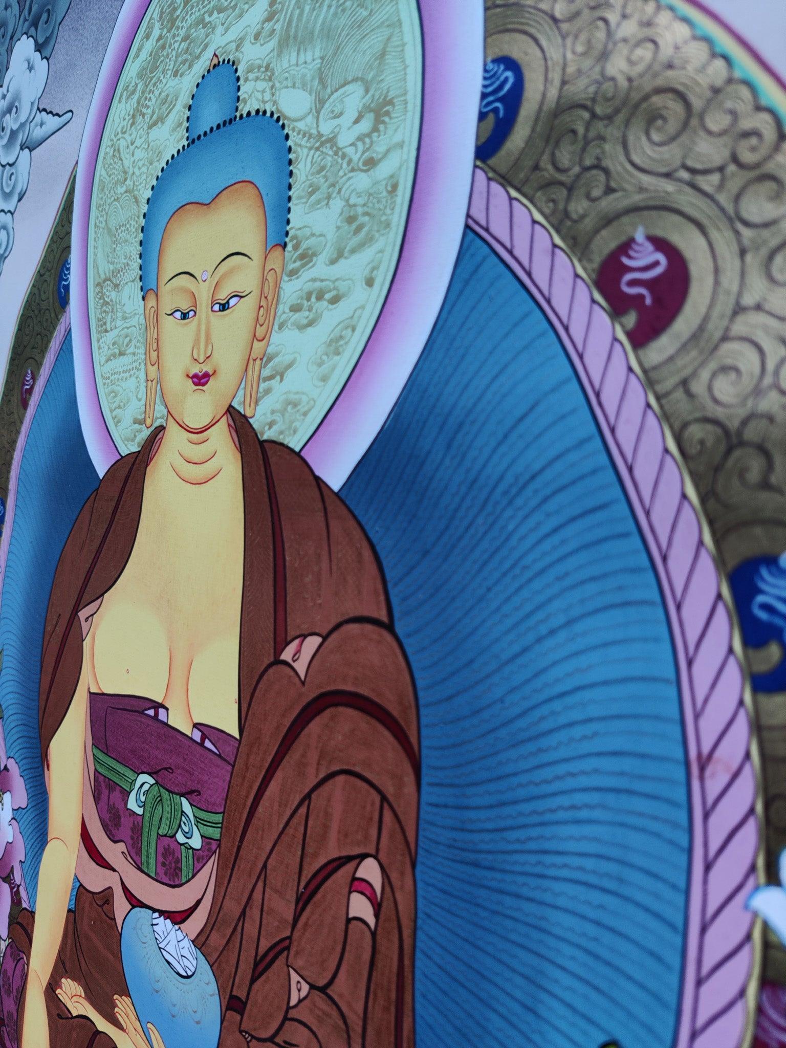 Master Piece Buddha Thanka Painting on cotton canvas. A master Piece Tibetan Thangka art. Best Quality. Best Price