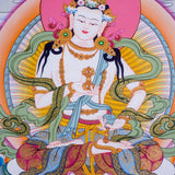 Tibetan thangka painting of Buddha - Vajrasattva Boddhisattva