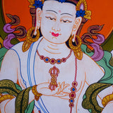 Tibetan Thangka art of Vajrasattva hand panting of Nepal on canvas for Buddhism ritual and meditation 