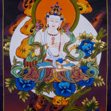 Tibetan Thangka art of Vajrasattva hand panting of Nepal on canvas for Buddhism ritual and meditation 