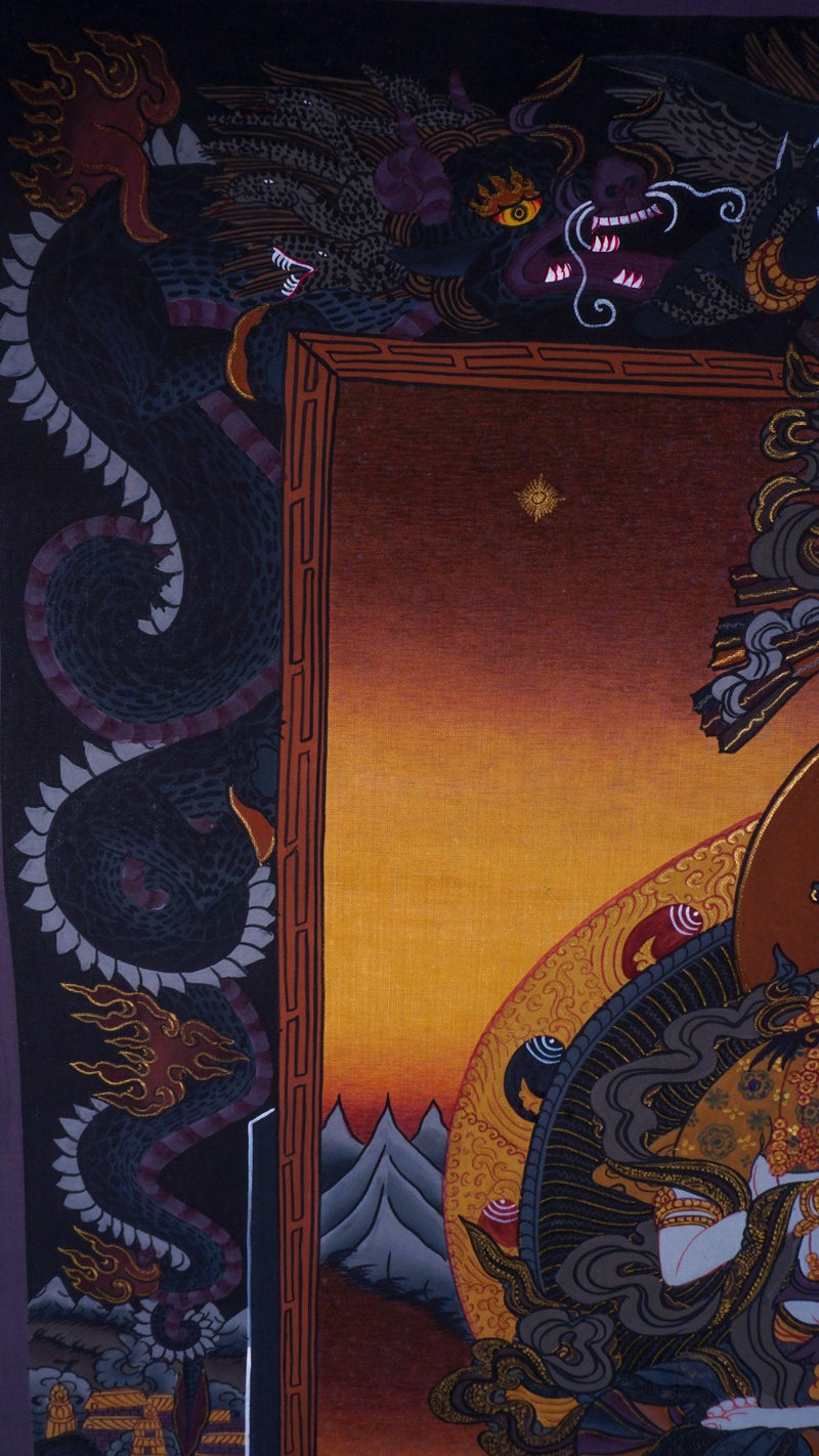 Vajrasattva tibetan thangka art on canvas- Buddhism deity 