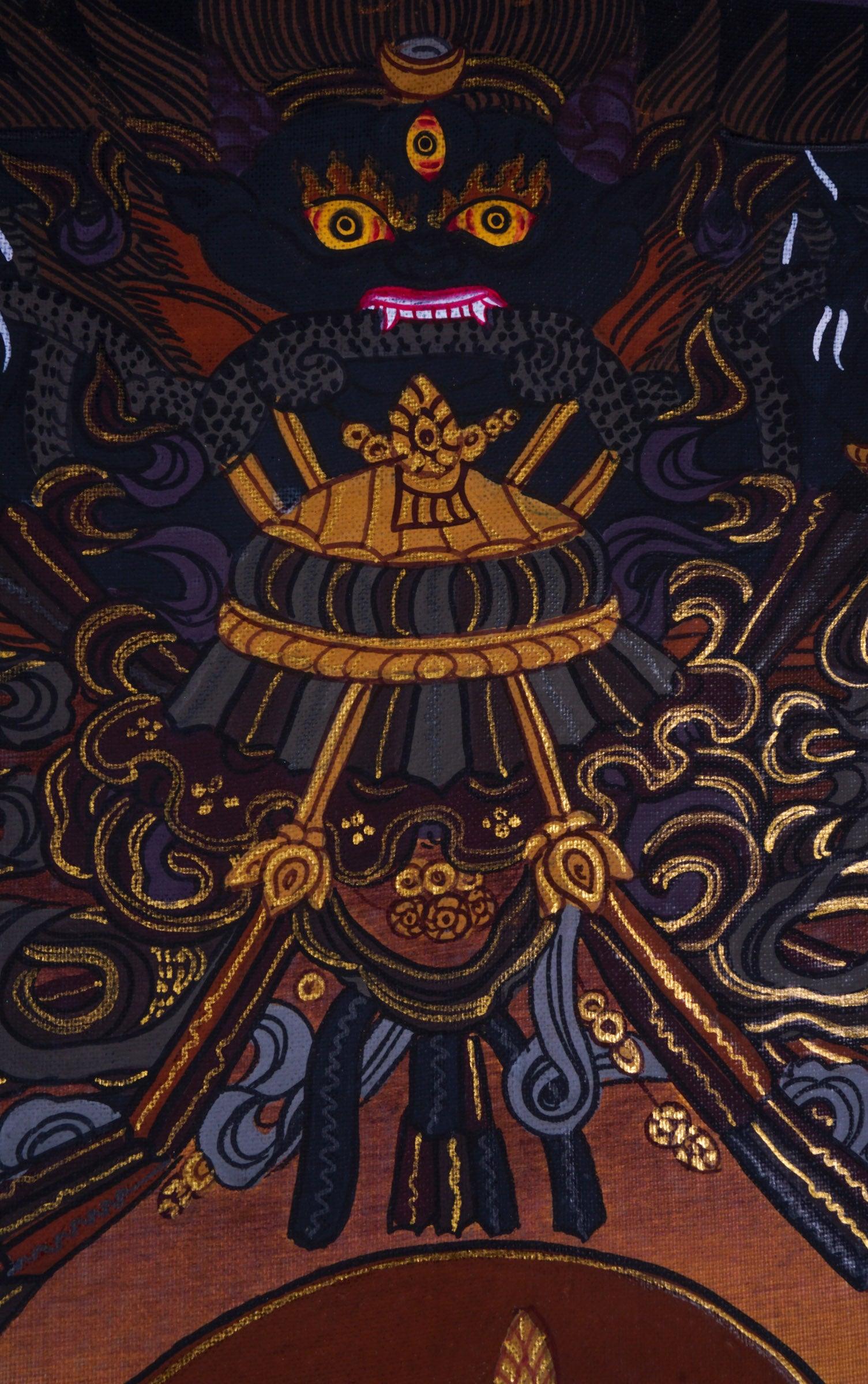 Vajrasattva tibetan thangka art on canvas- Buddhism deity 