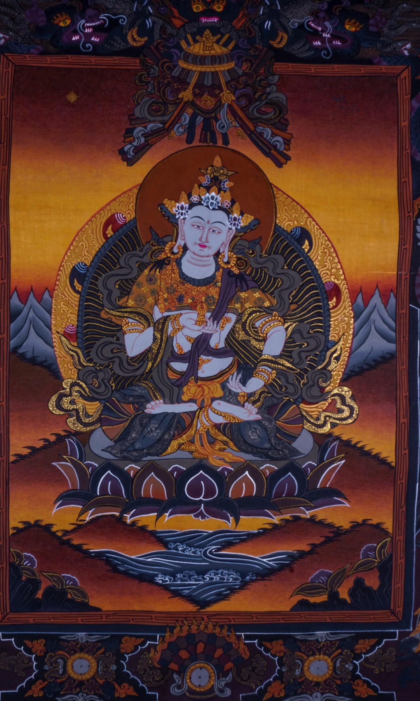 Vajrasattva tibetan thangka art on canvas- Buddhism deity 