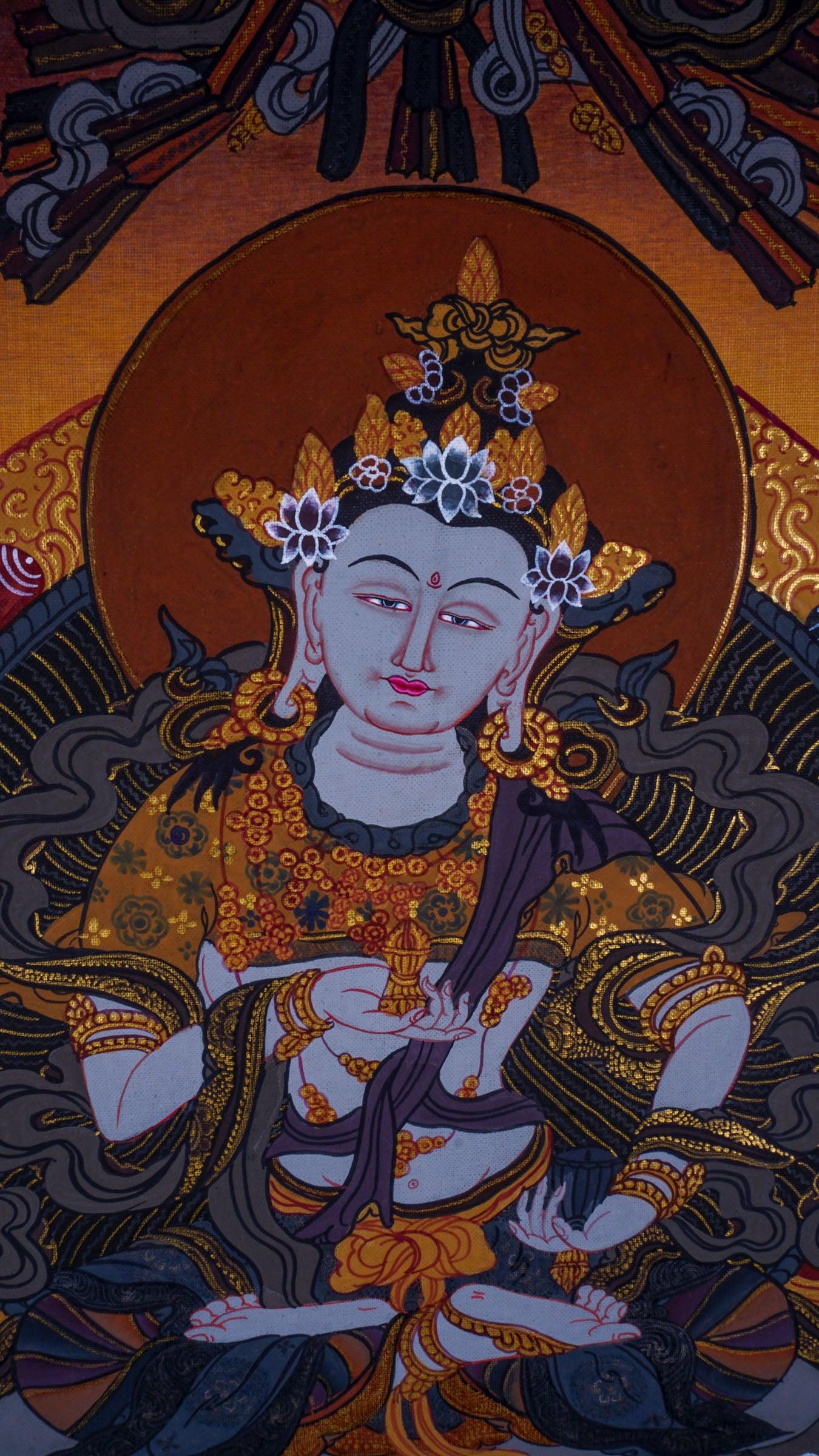 Vajrasattva tibetan thangka art on canvas- Buddhism deity 