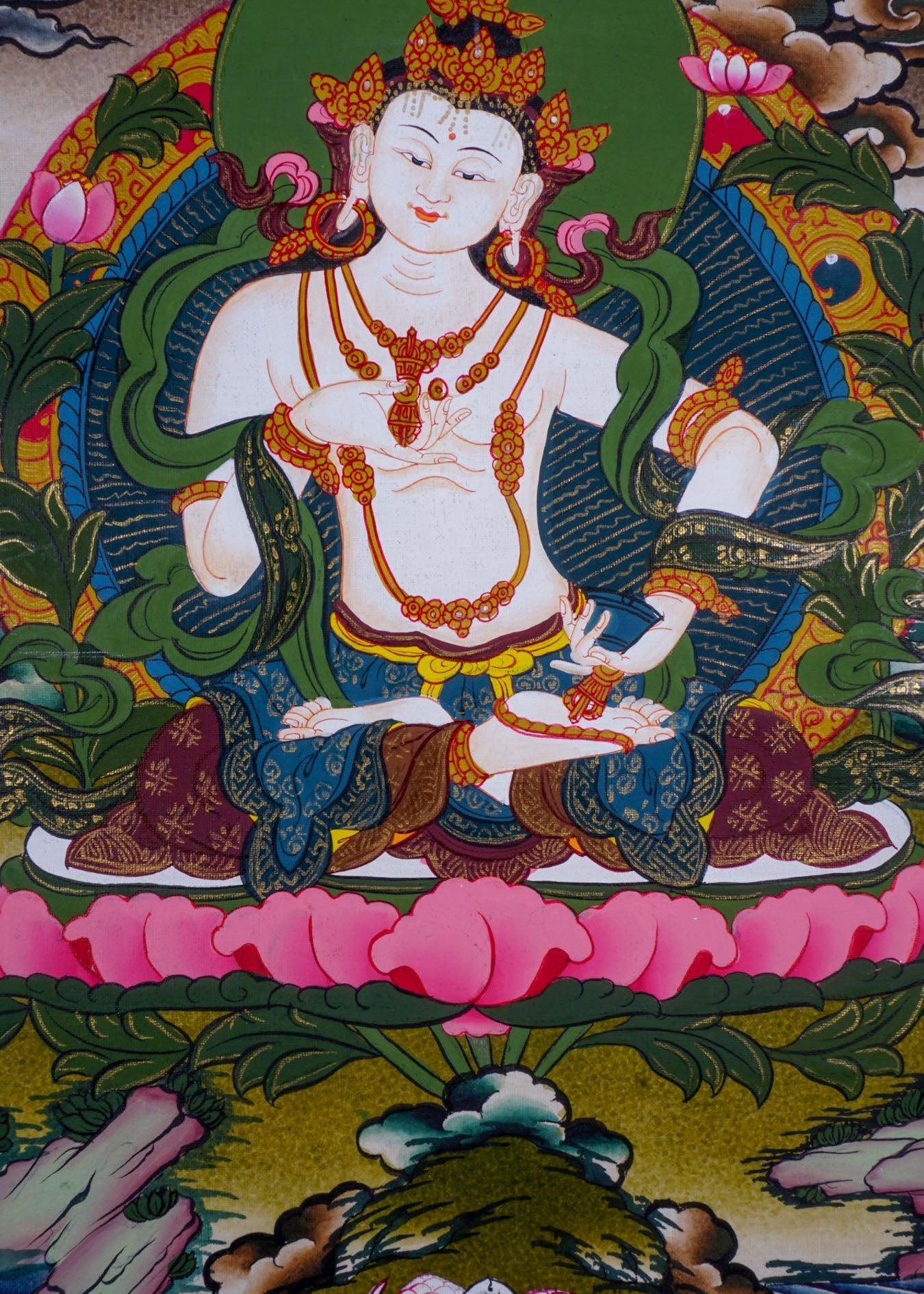 Vajrasattva Tibetan Thangka Painting - Himalayas Shop