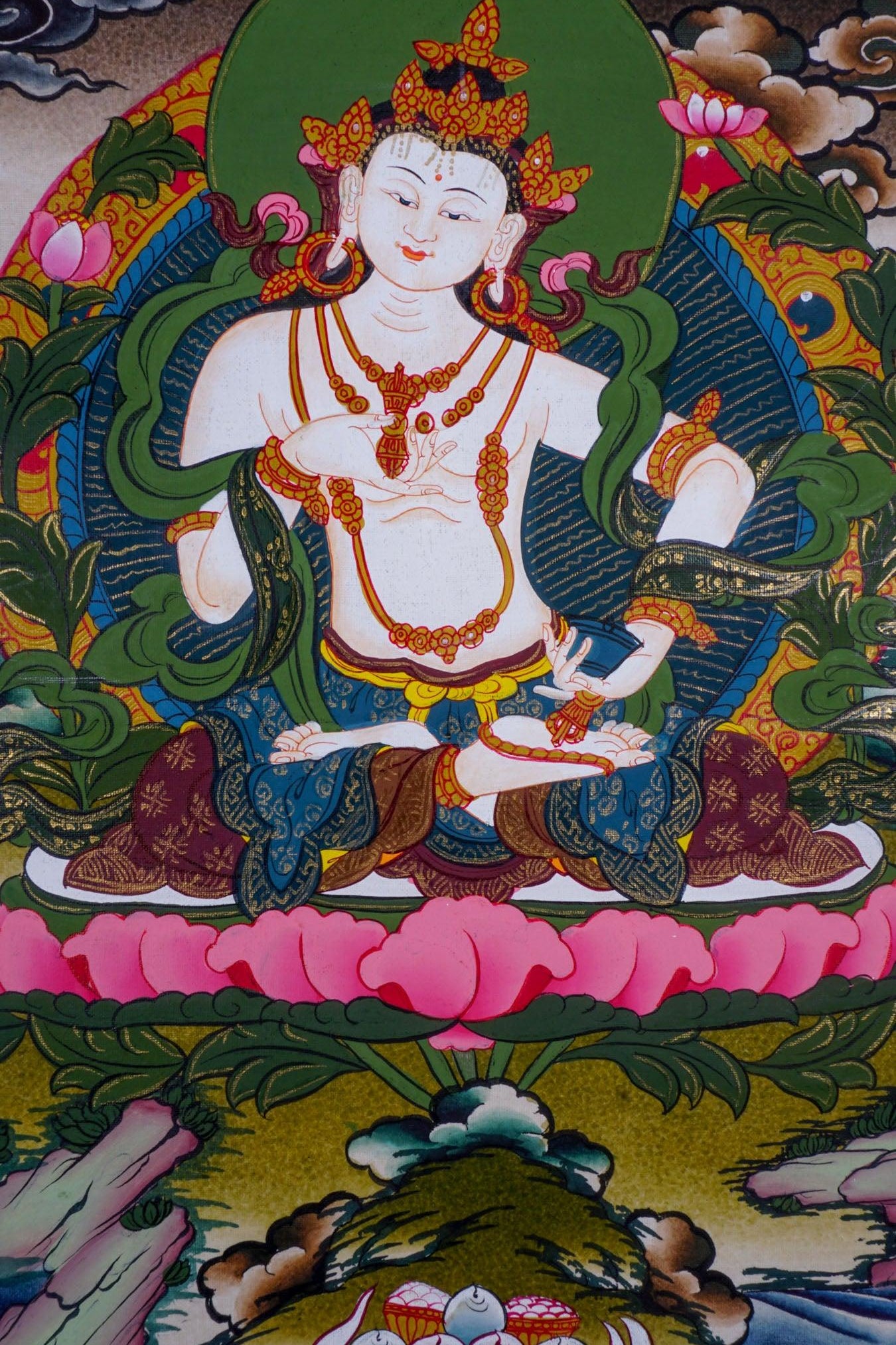 Vajrasattva Tibetan Thangka Painting - Himalayas Shop