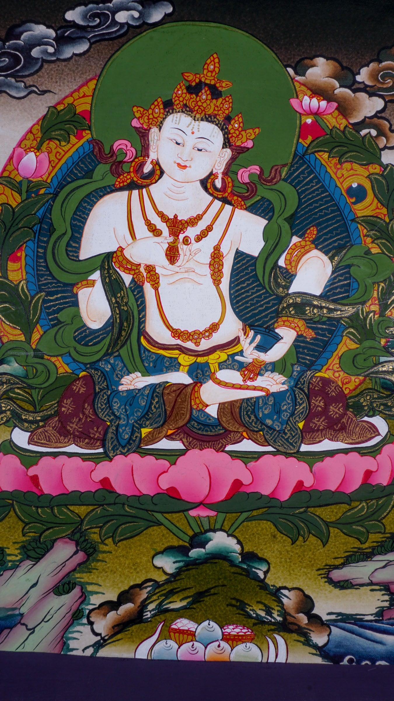 Vajrasattva Tibetan Thangka Painting - Himalayas Shop