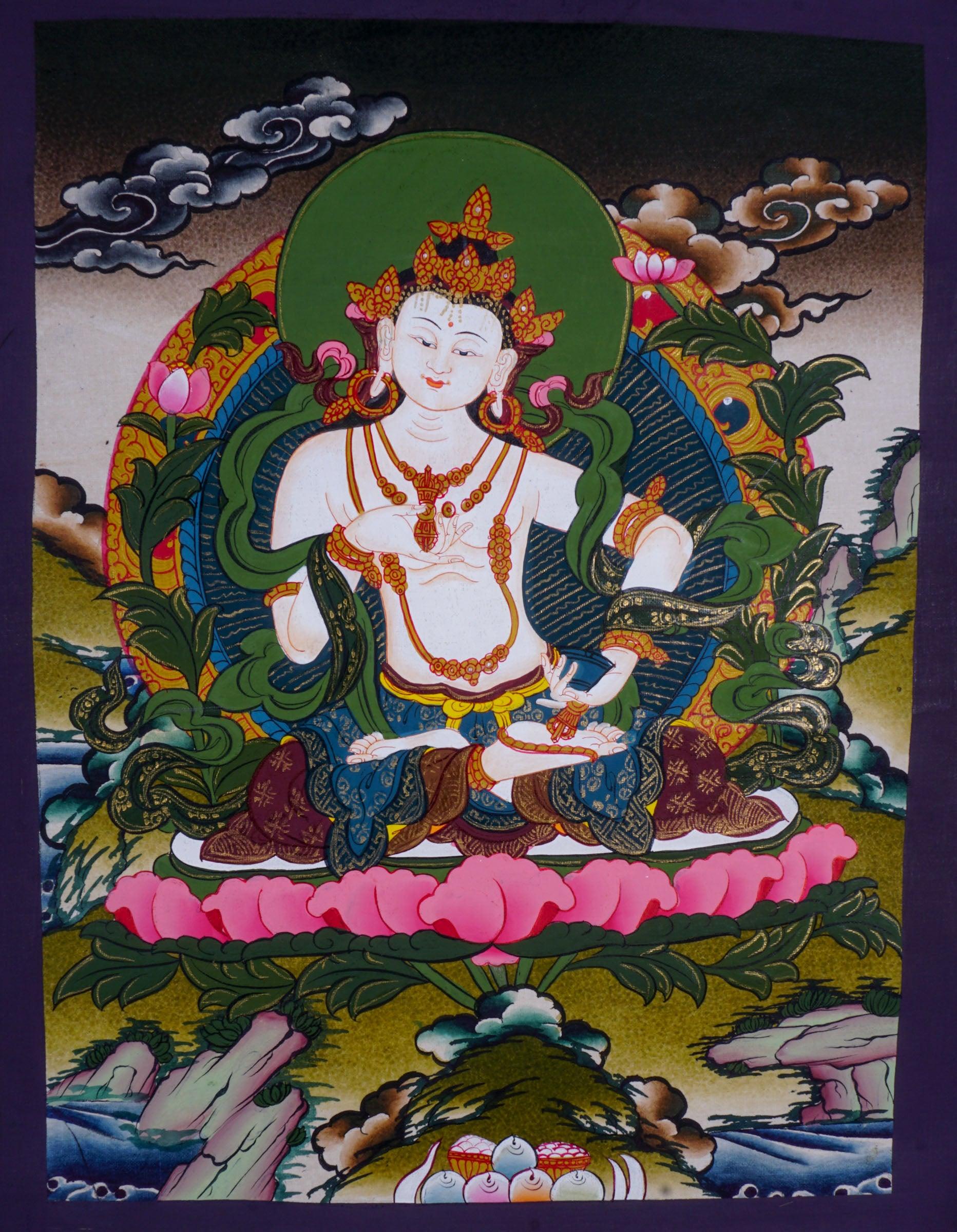Vajrasattva Tibetan Thangka Painting - Himalayas Shop