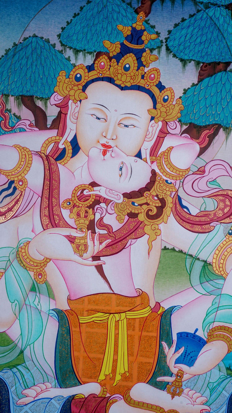 Bajrasattwa tibetan thangka art handpainting
