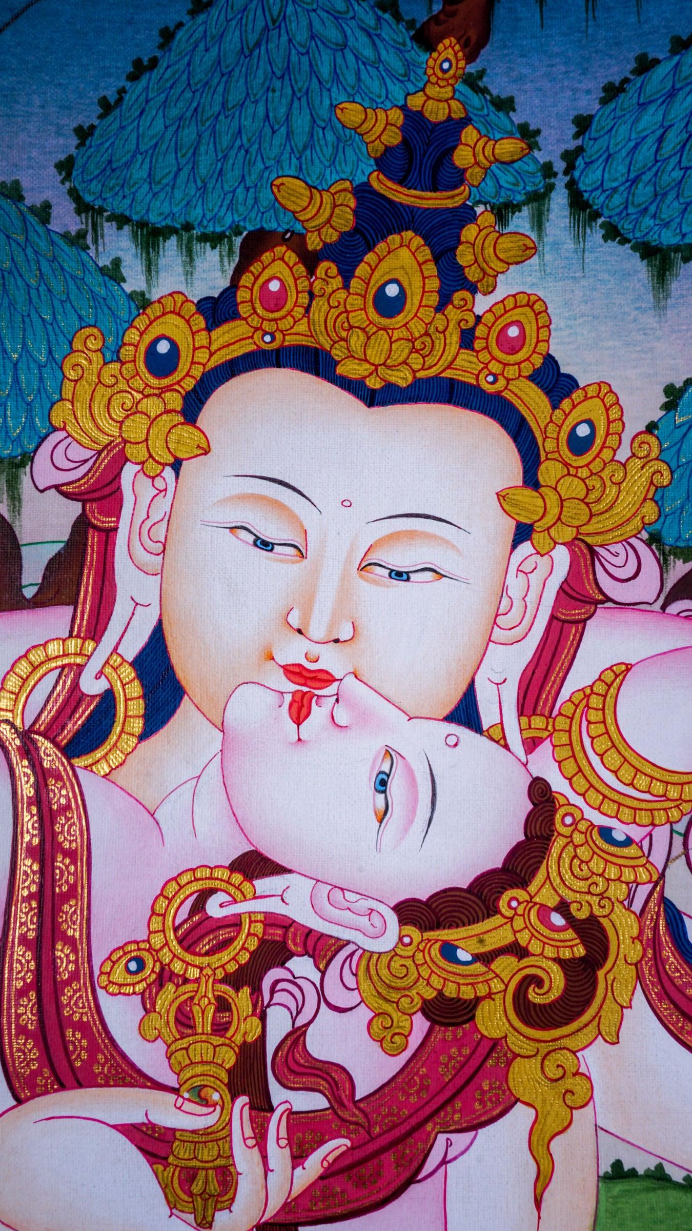 Bajrasattwa tibetan thangka art handpainting