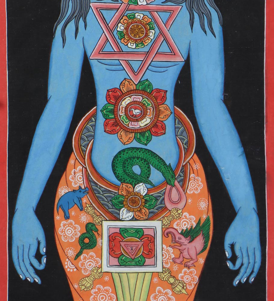 7 Chakra Art Thangka painting - Handpainted Tibetan Thangka Art - Himalayas Shop
