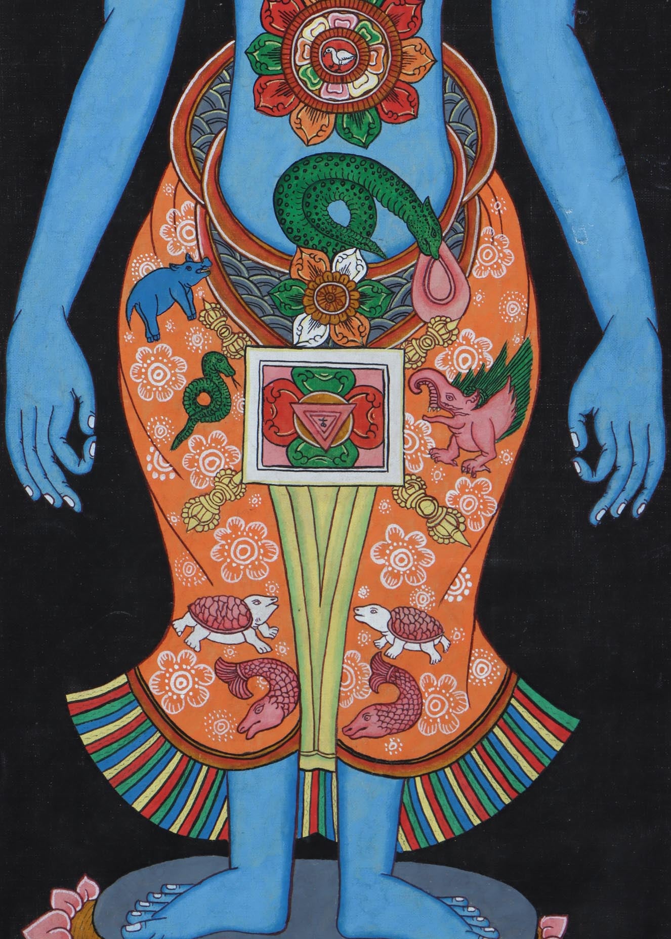 7 Chakra Art Thangka painting - Handpainted Tibetan Thangka Art - Himalayas Shop