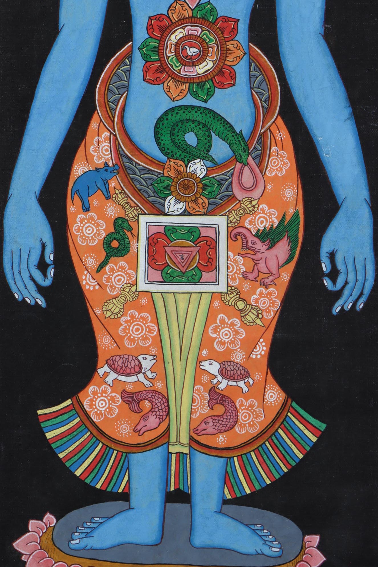 7 Chakra Art Thangka painting - Handpainted Tibetan Thangka Art - Himalayas Shop