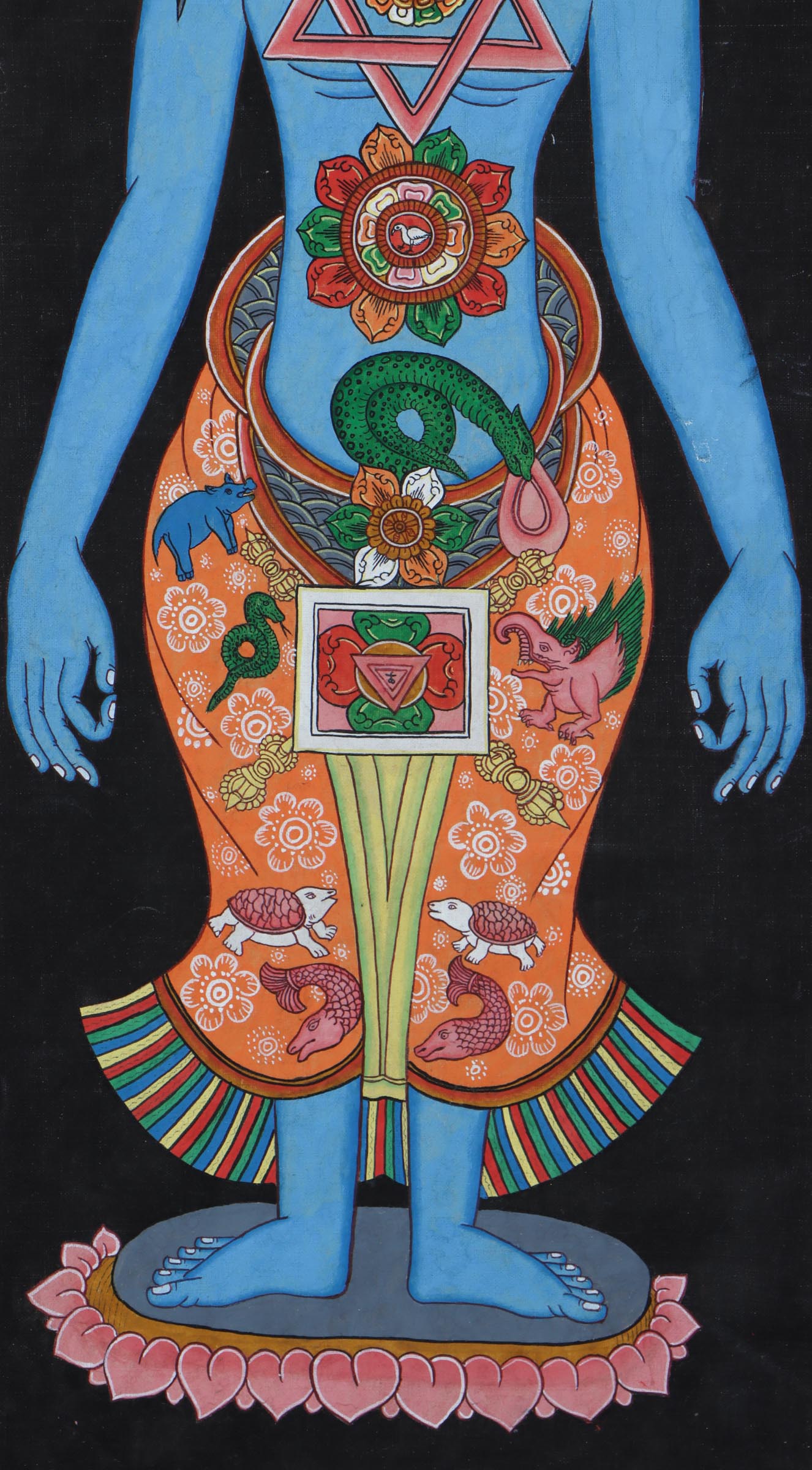 7 Chakra Art Thangka painting - Handpainted Tibetan Thangka Art - Himalayas Shop