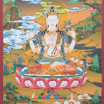Chenrezig Thangka Art - Handpainted Thangka Art - Himalayas Shop