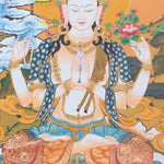 Chenrezig Thangka Art - Handpainted Thangka Art - Himalayas Shop