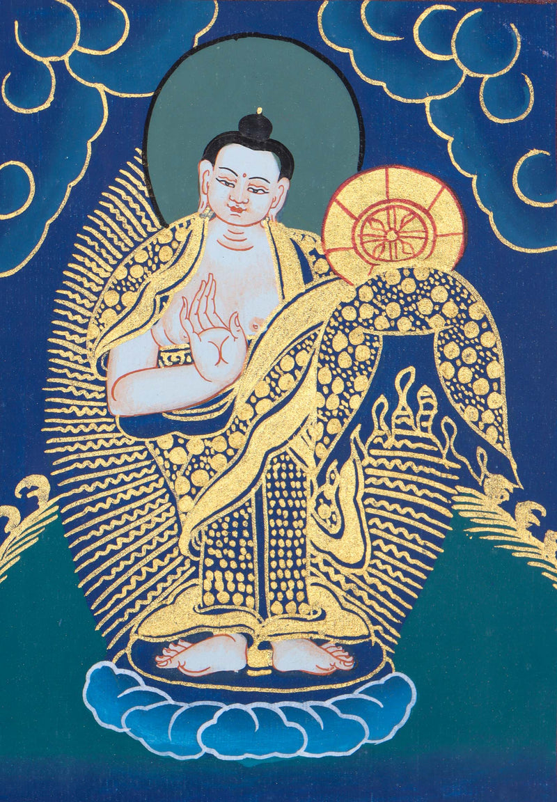Chengresi Thangka with auspicious symbol - Himalayas Shop