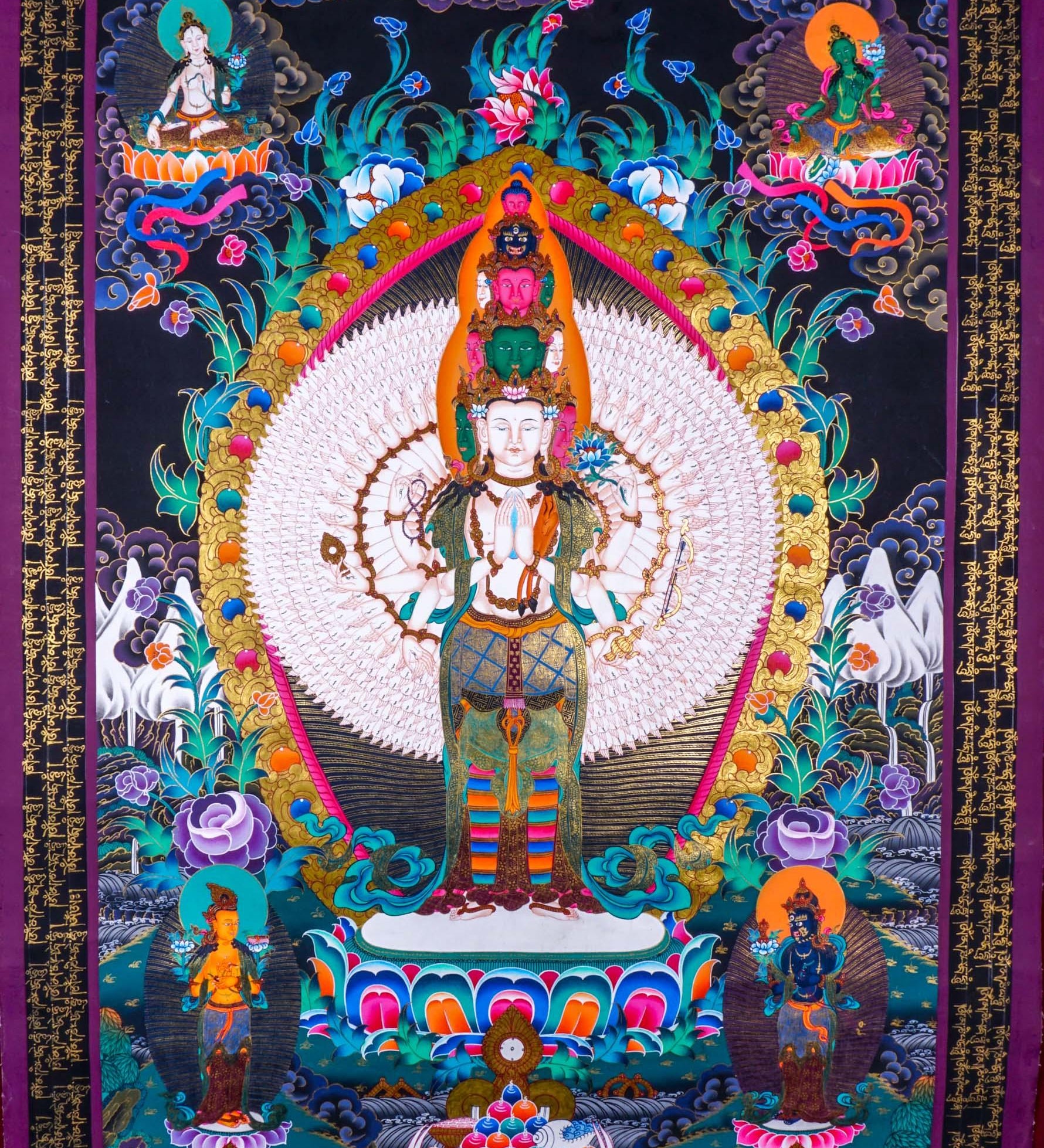 Guanyin - Avalokiteshvara Thanka Painting - Himalayas Shop