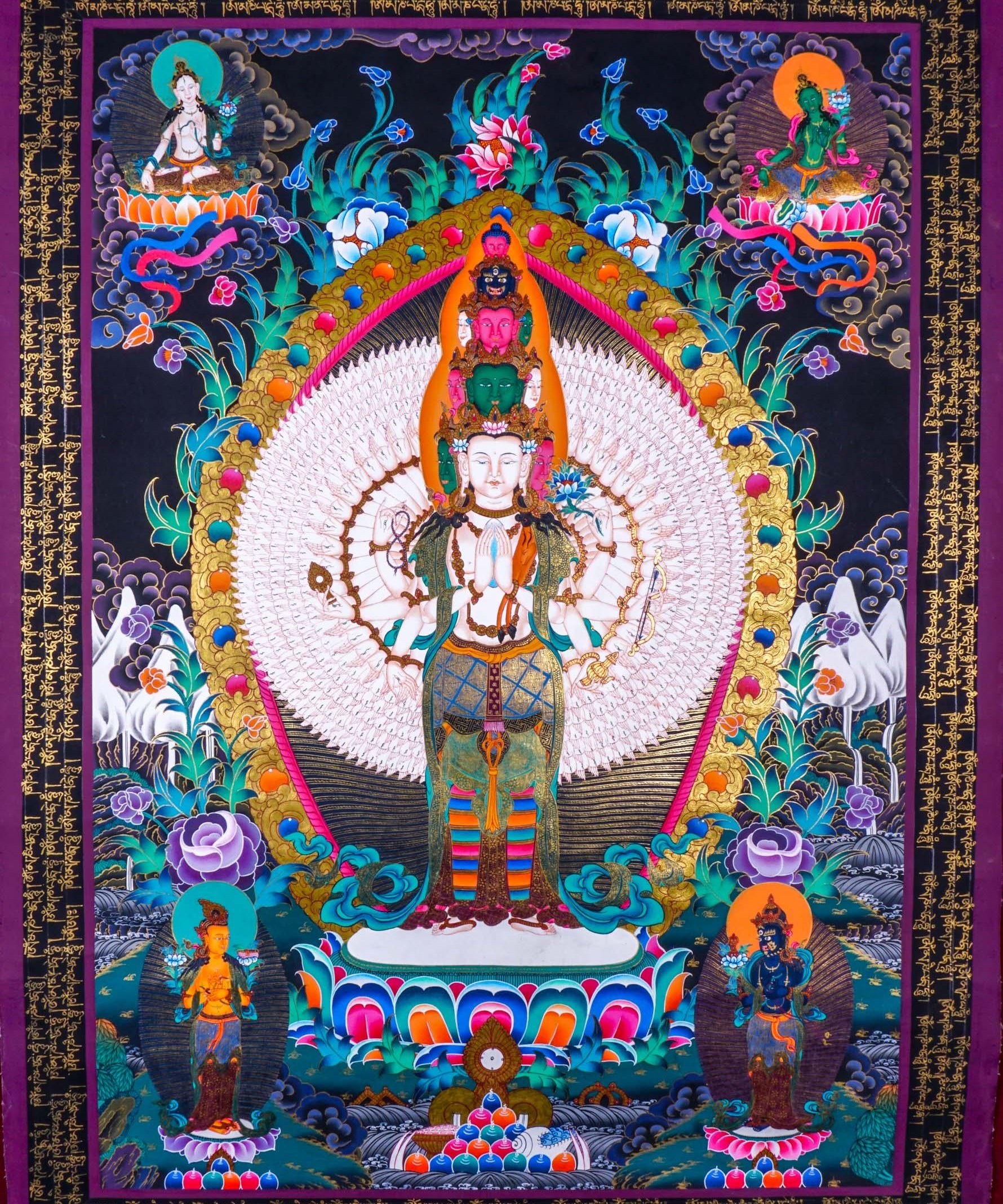 Guanyin - Avalokiteshvara Thanka Painting - Himalayas Shop