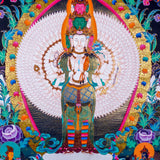 Guanyin - Avalokiteshvara Thanka Painting - Himalayas Shop