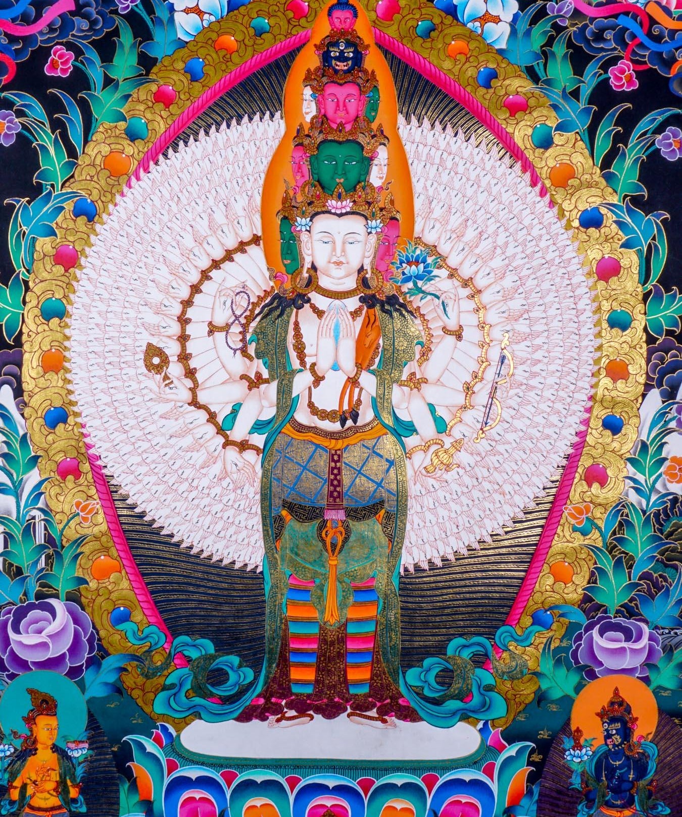 Guanyin - Avalokiteshvara Thanka Painting - Himalayas Shop
