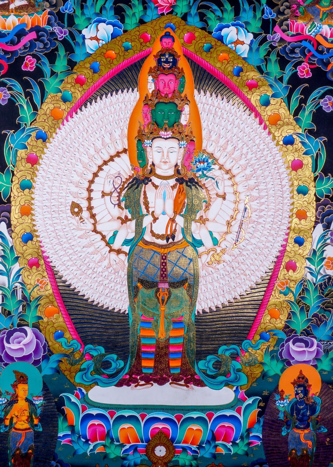 Guanyin - Avalokiteshvara Thanka Painting - Himalayas Shop