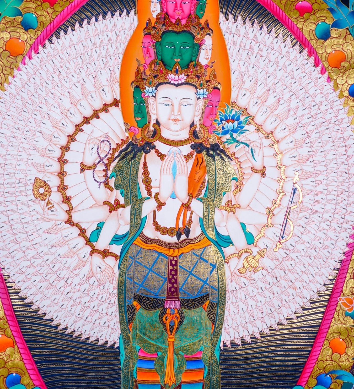 Guanyin - Avalokiteshvara Thanka Painting - Himalayas Shop