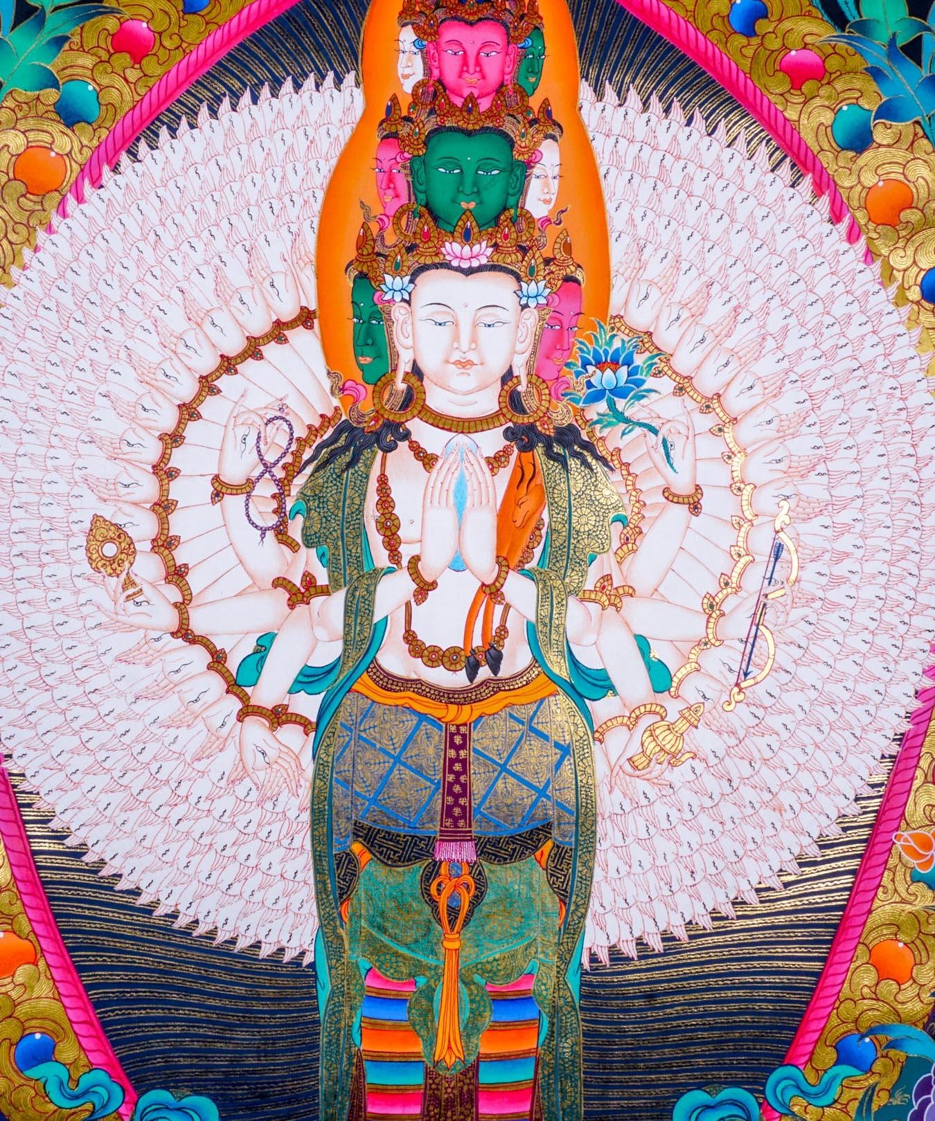 Guanyin - Avalokiteshvara Thanka Painting - Himalayas Shop
