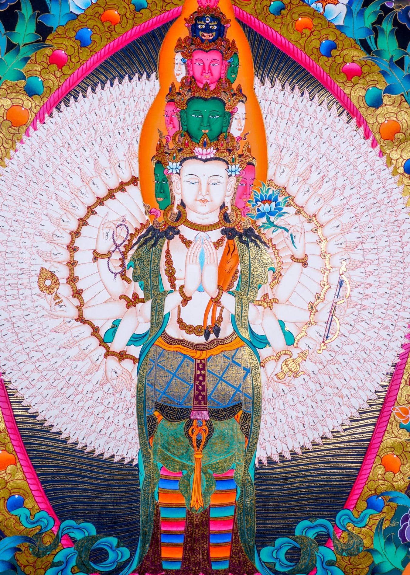 Guanyin - Avalokiteshvara Thanka Painting - Himalayas Shop