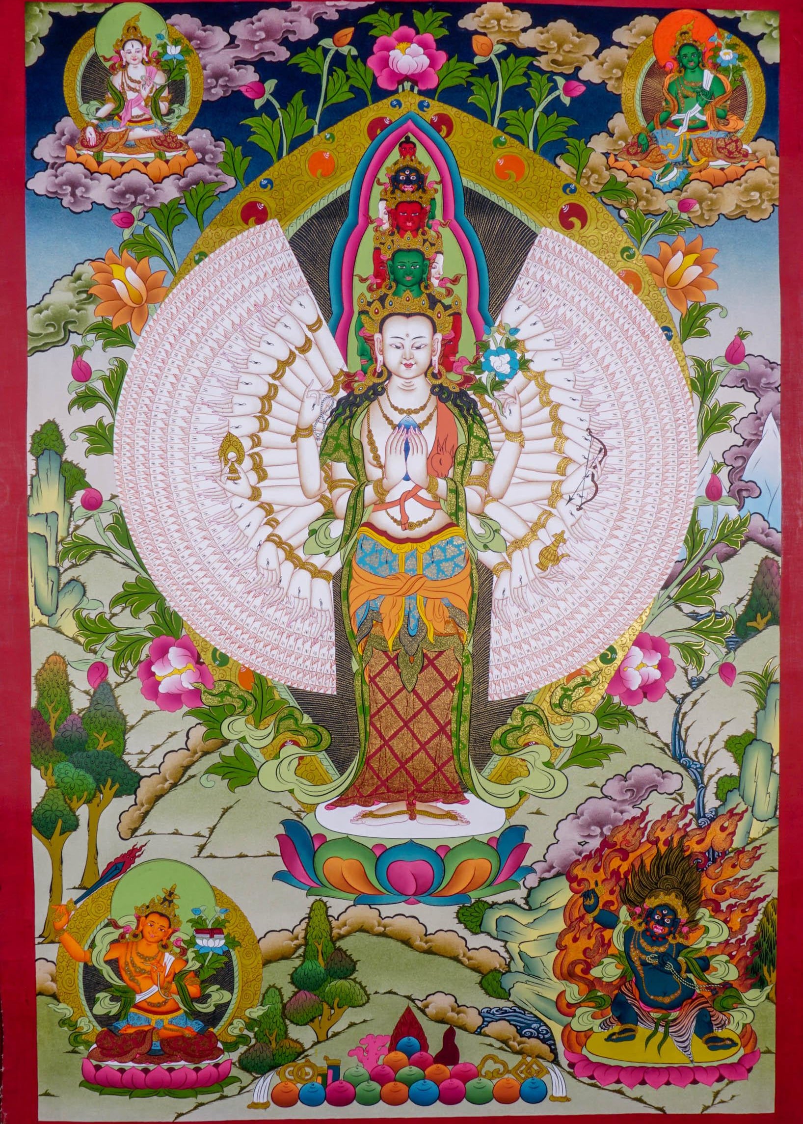 Avalokiteshvara Canvas Thangka Painting