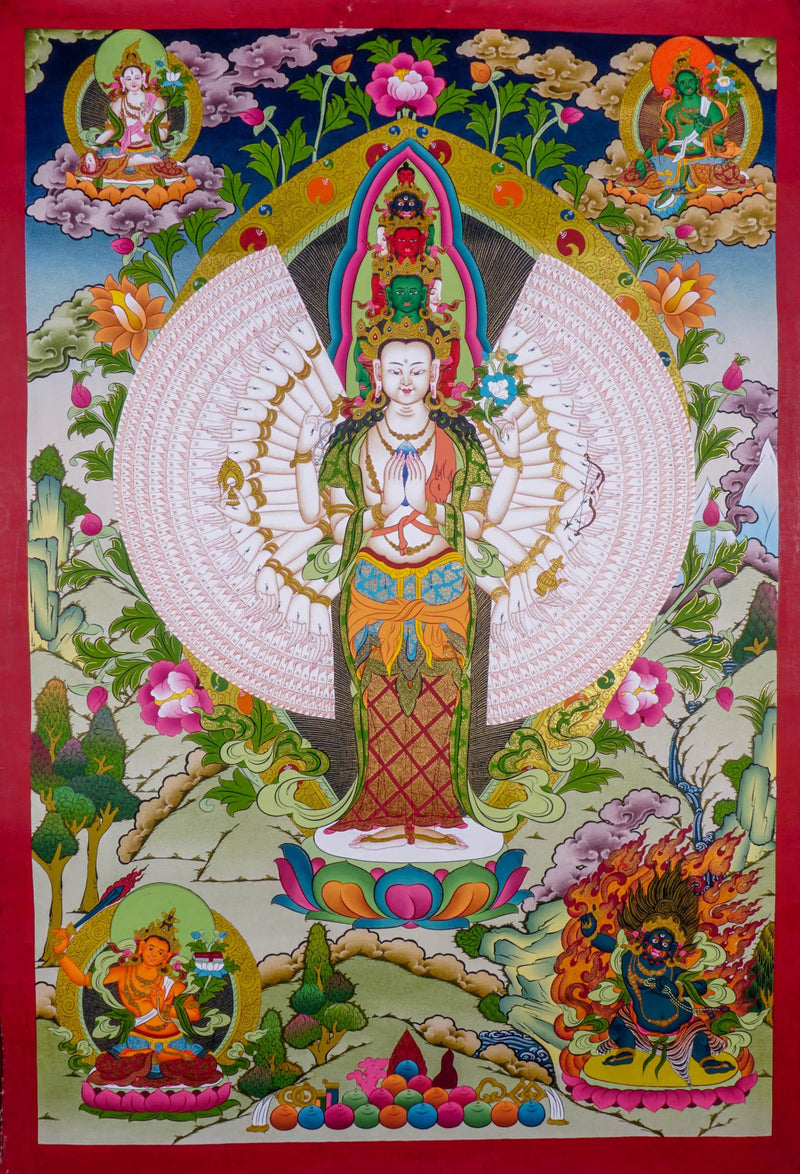 Avalokiteshvara Canvas Thangka Painting