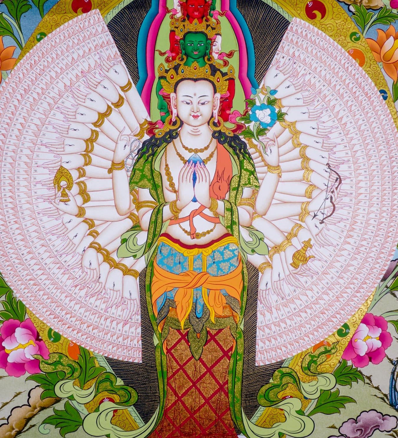Avalokiteshvara Canvas Thangka Painting - Himalayas Shop