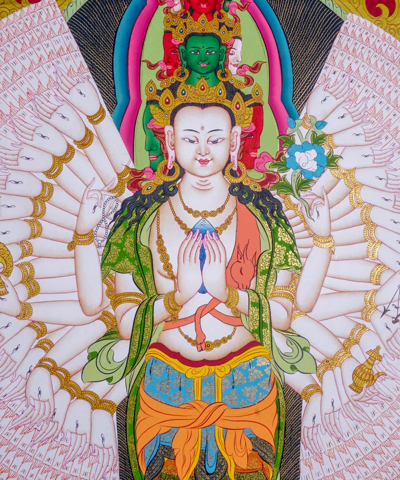 Avalokiteshvara Canvas Thangka Painting - Himalayas Shop