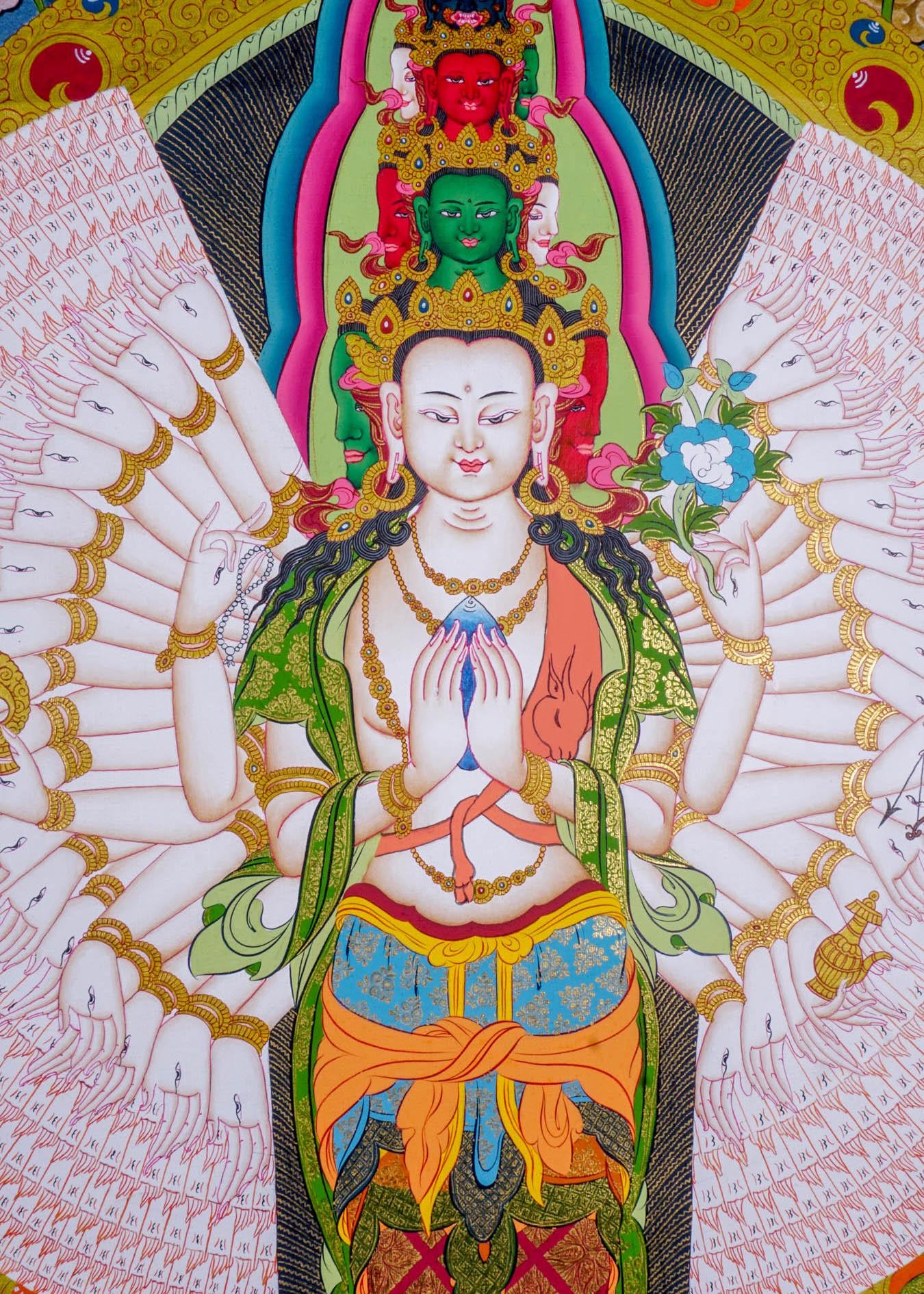 Avalokiteshvara Canvas Thangka Painting - Himalayas Shop