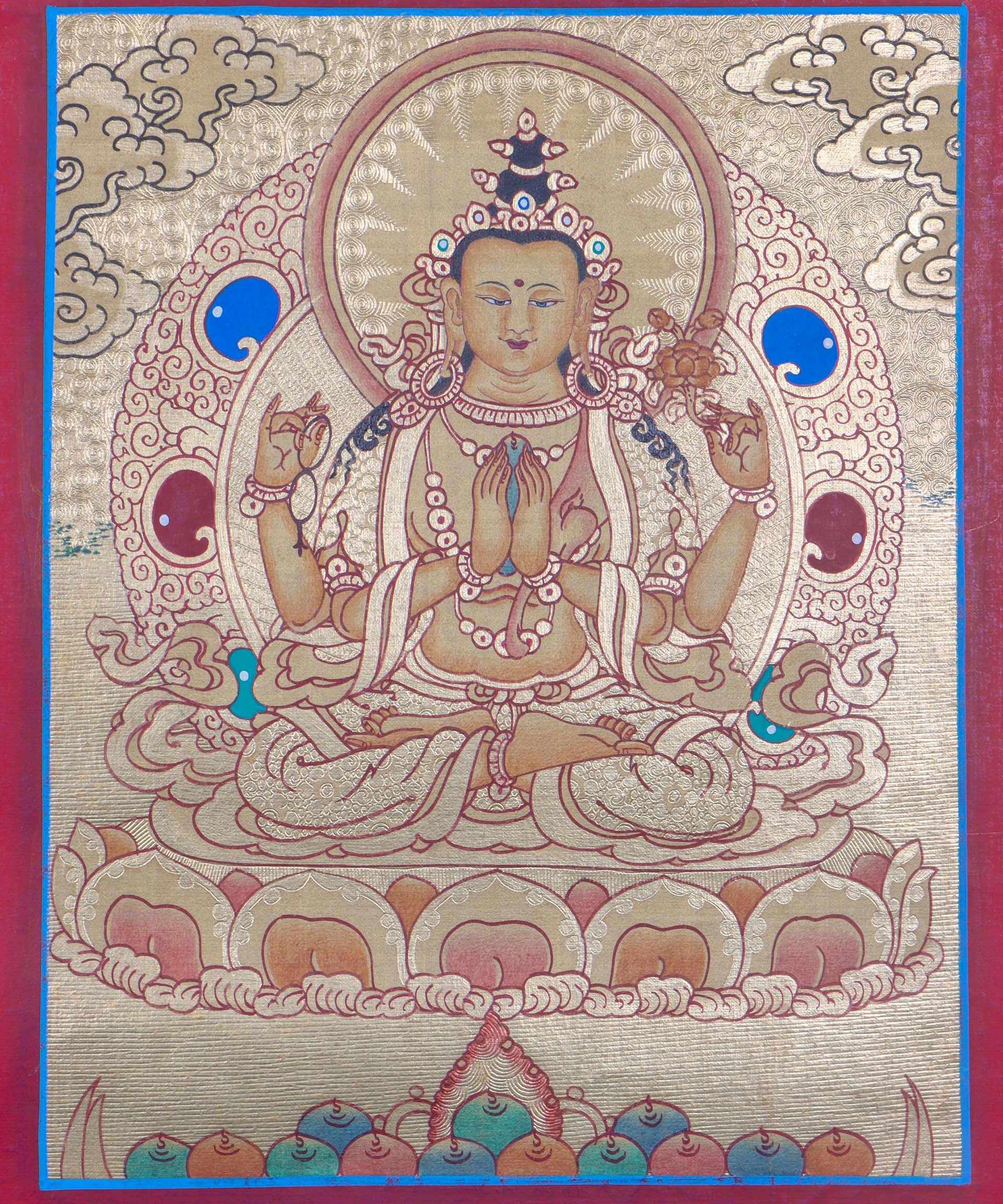 Handpainted Chengresi Thangka Painting