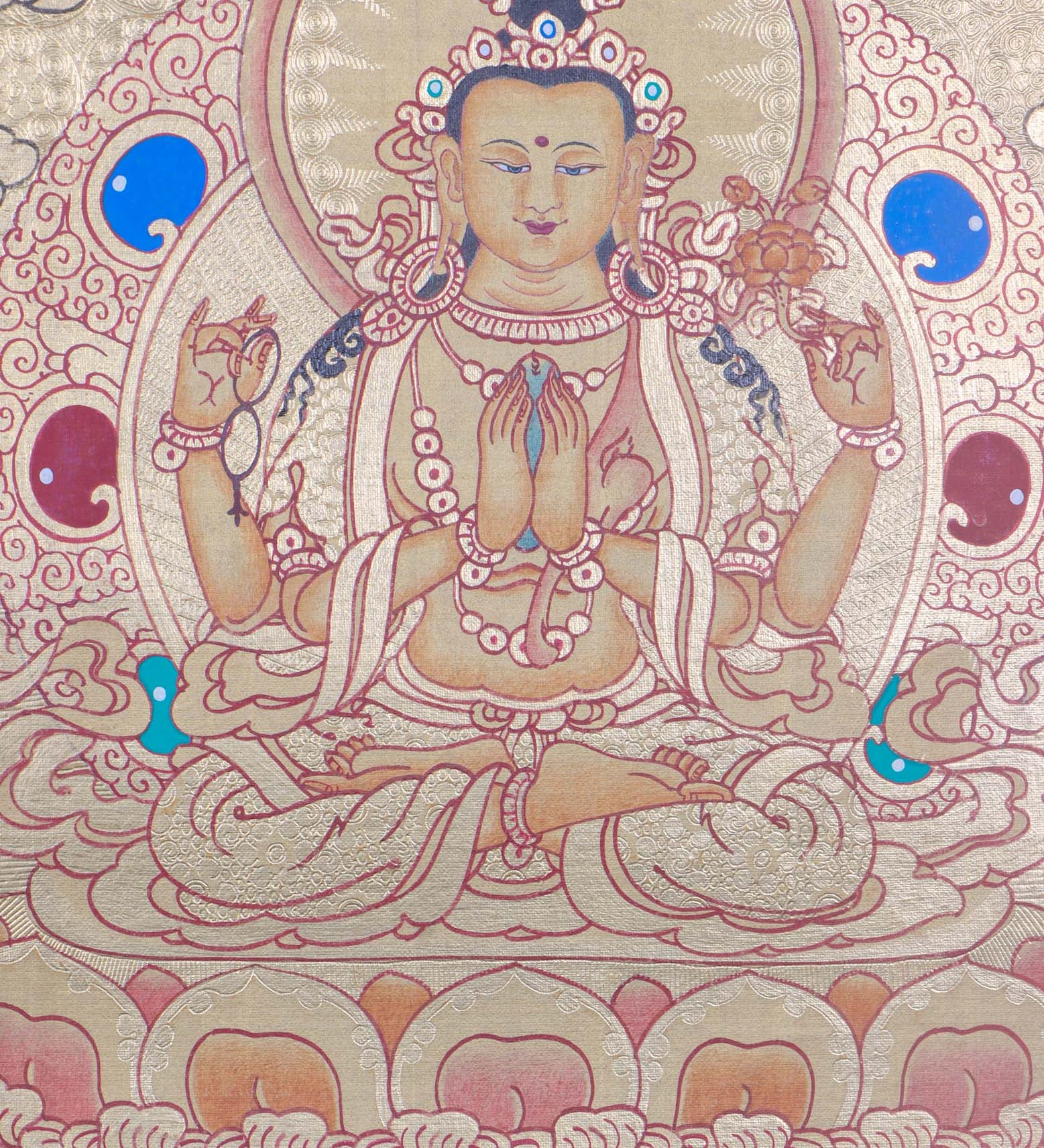 Handpainted Chengresi Thangka Painting