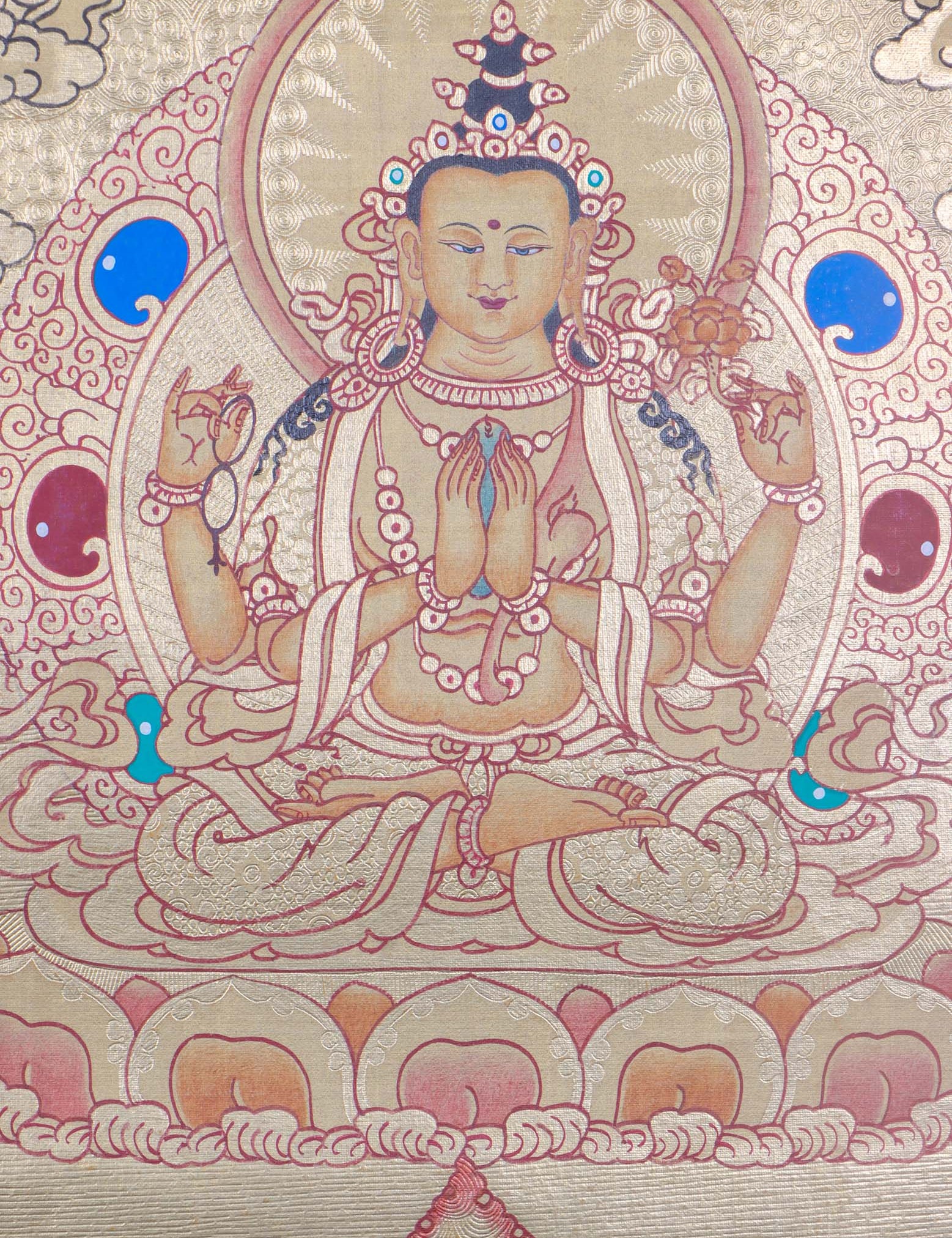Handpainted Chengresi Thangka Painting