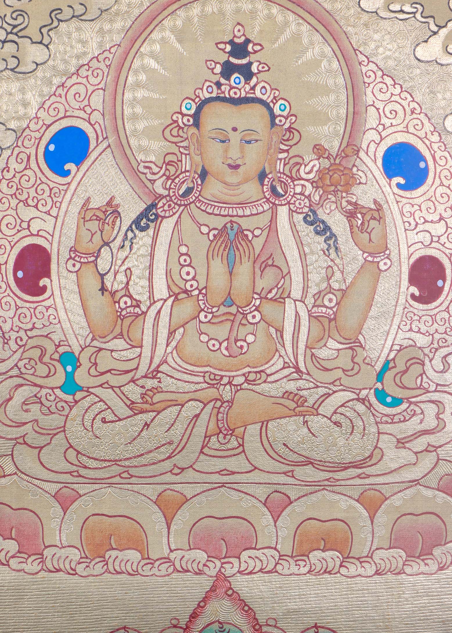 Handpainted Chengresi Thangka Painting