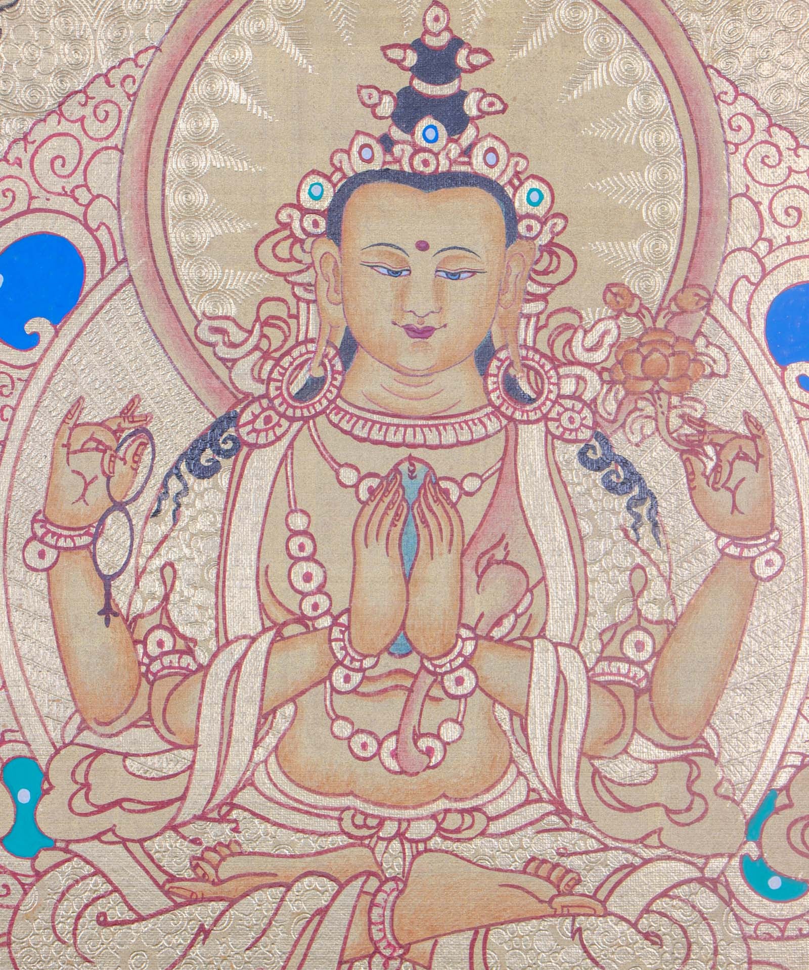 Handpainted Chengresi Thangka Painting