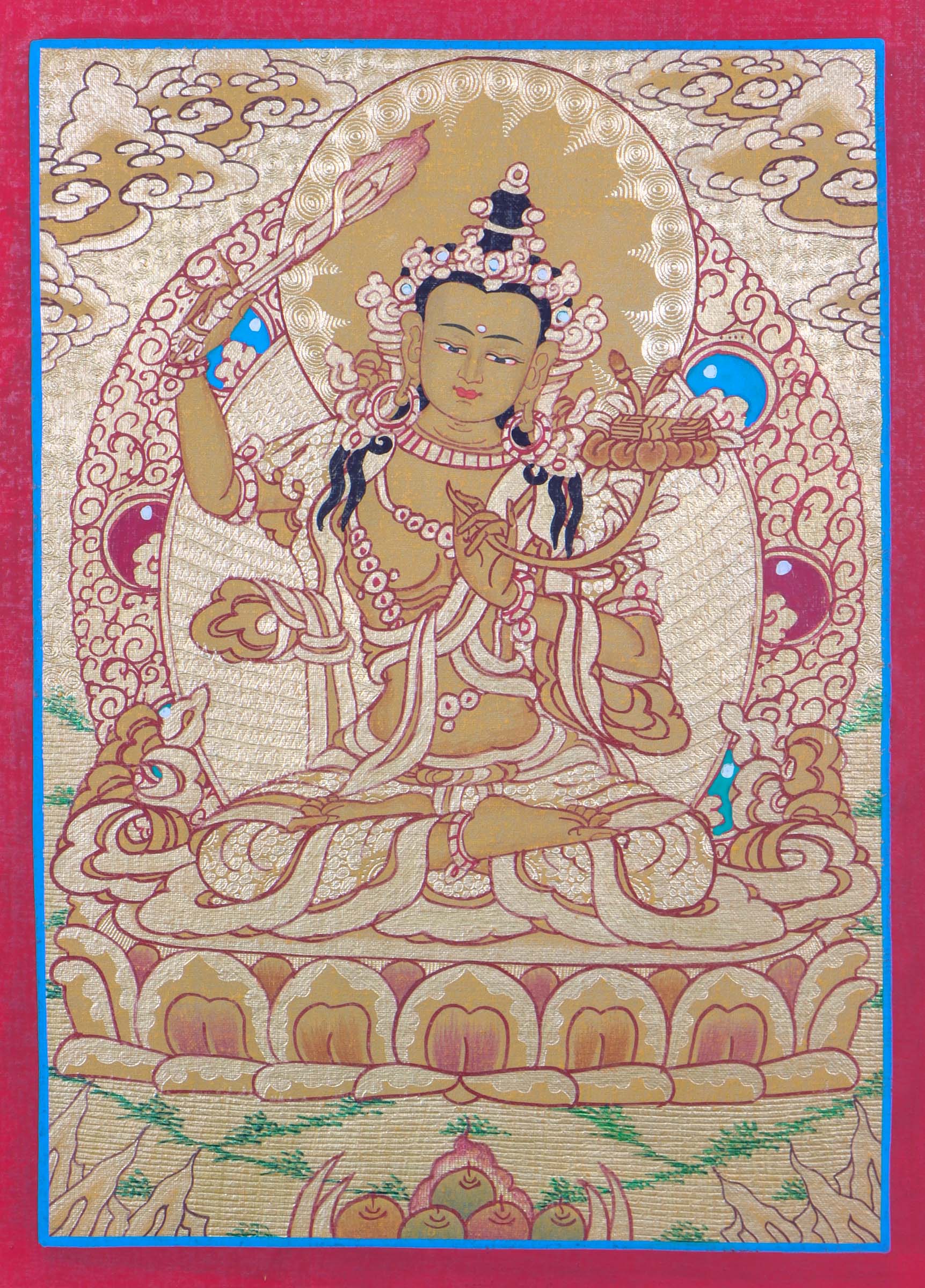 Thangka of Manjushri - Himalayas Shop