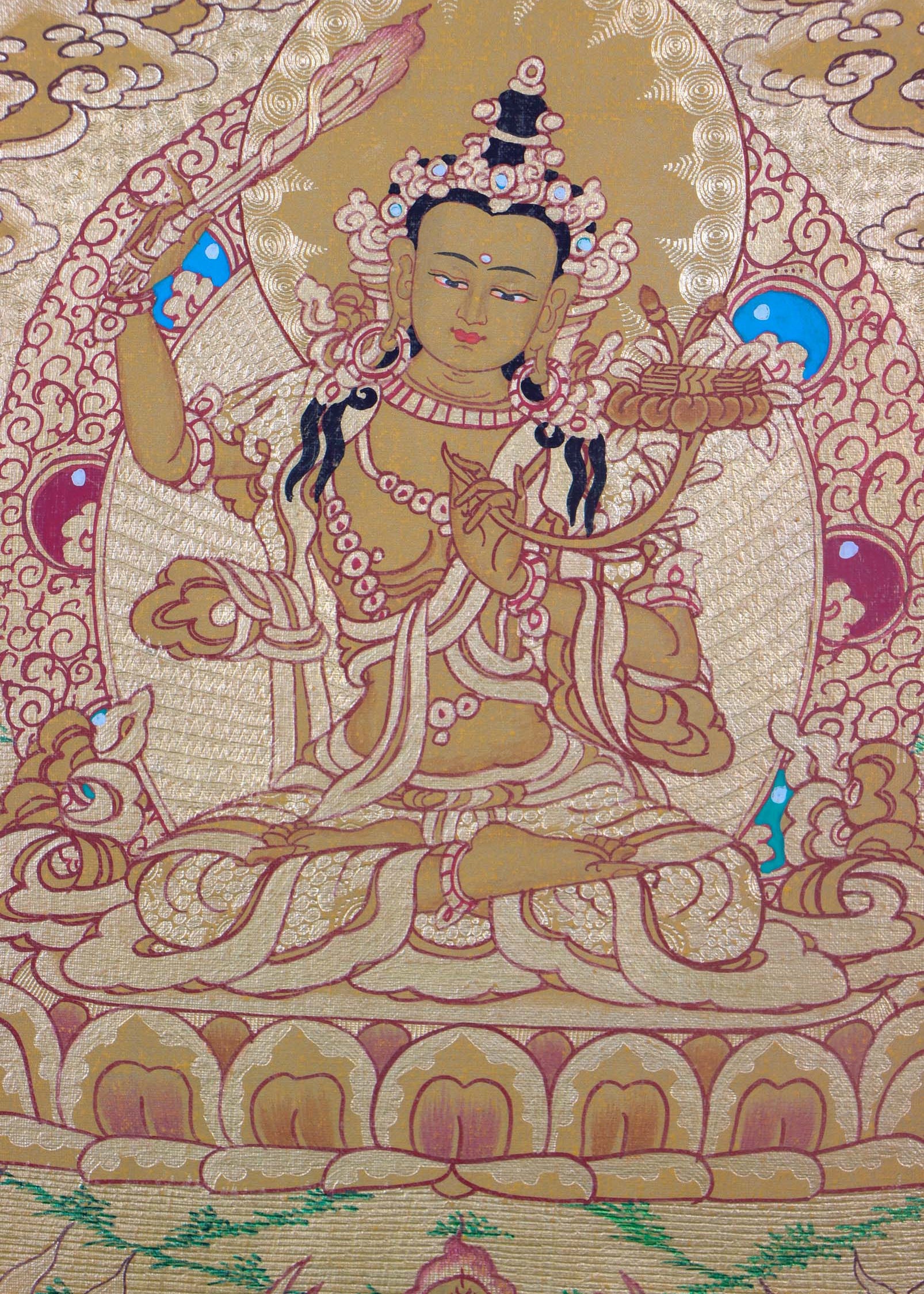 Thangka of Manjushri - Himalayas Shop