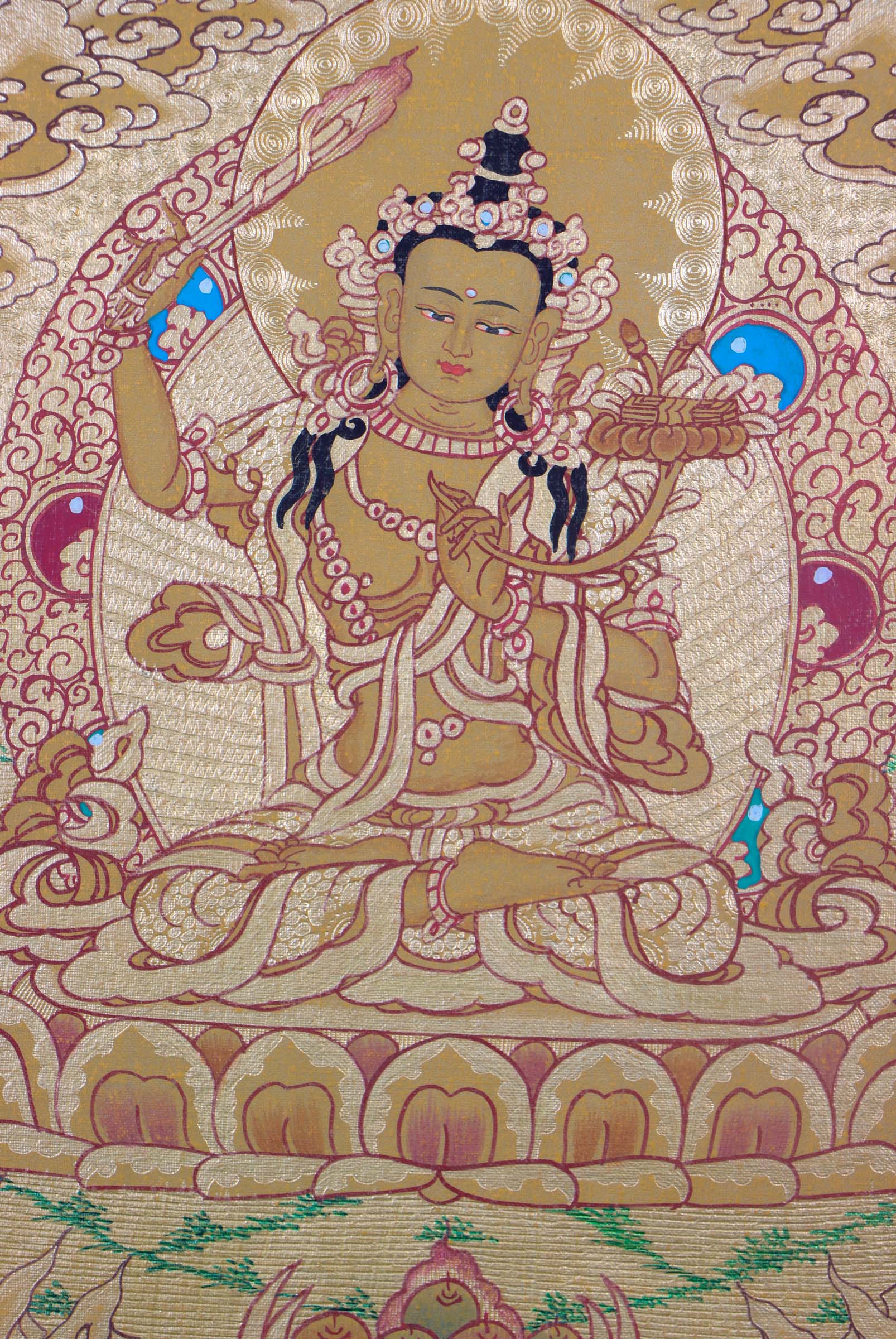 Thangka of Manjushri - Himalayas Shop