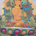 Authentic Manjushri Thangka Painting - Handpainted thangka art using only natural stone color - Himalayas Shop 