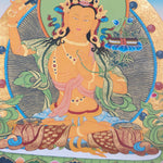 Authentic Manjushri Thangka Painting - Handpainted thangka art using only natural stone color - Himalayas Shop 