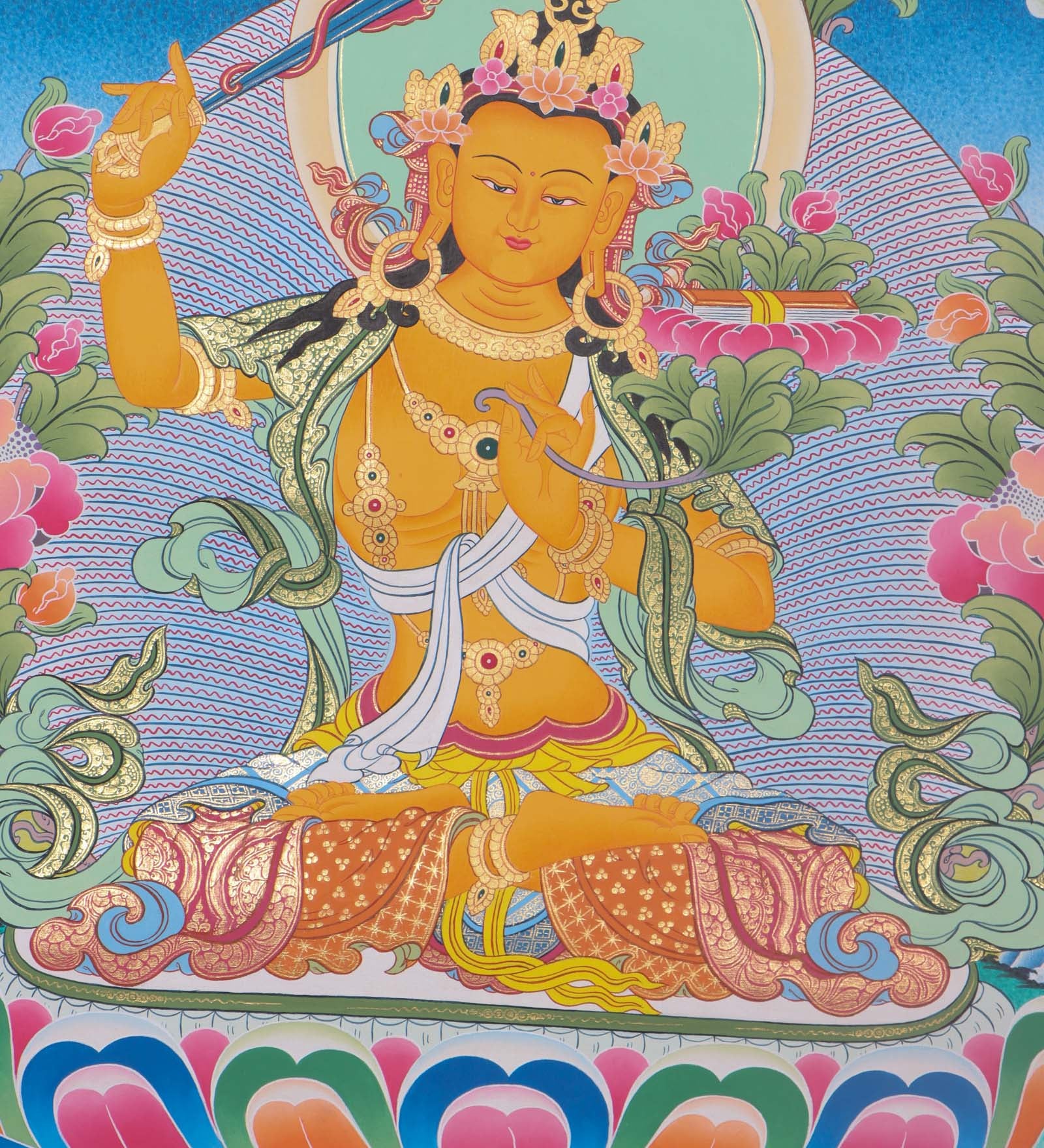 High quality Manjushri Thangka - Handpainted Thangka Art - Himalayas Shop
